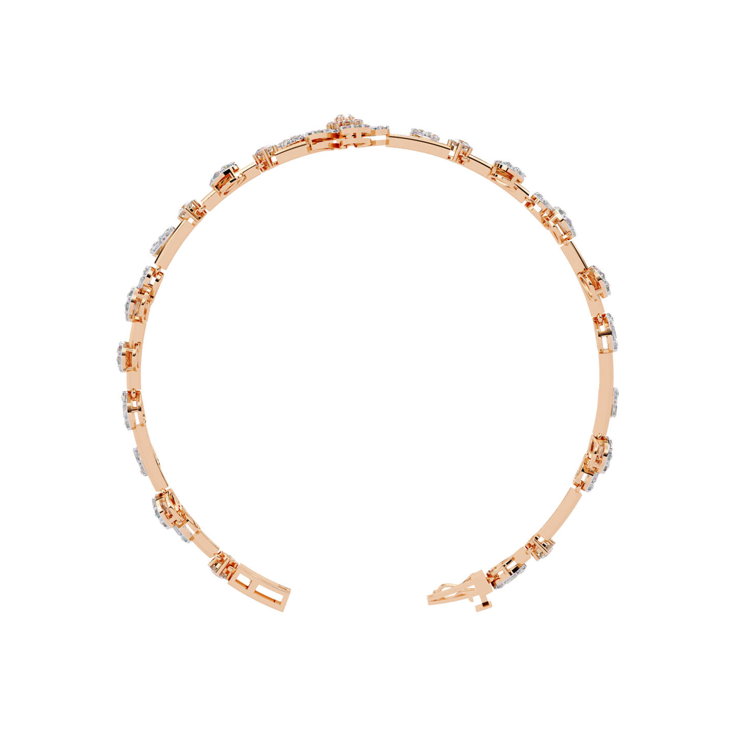 spring gala lab grown diamond flower bracelet