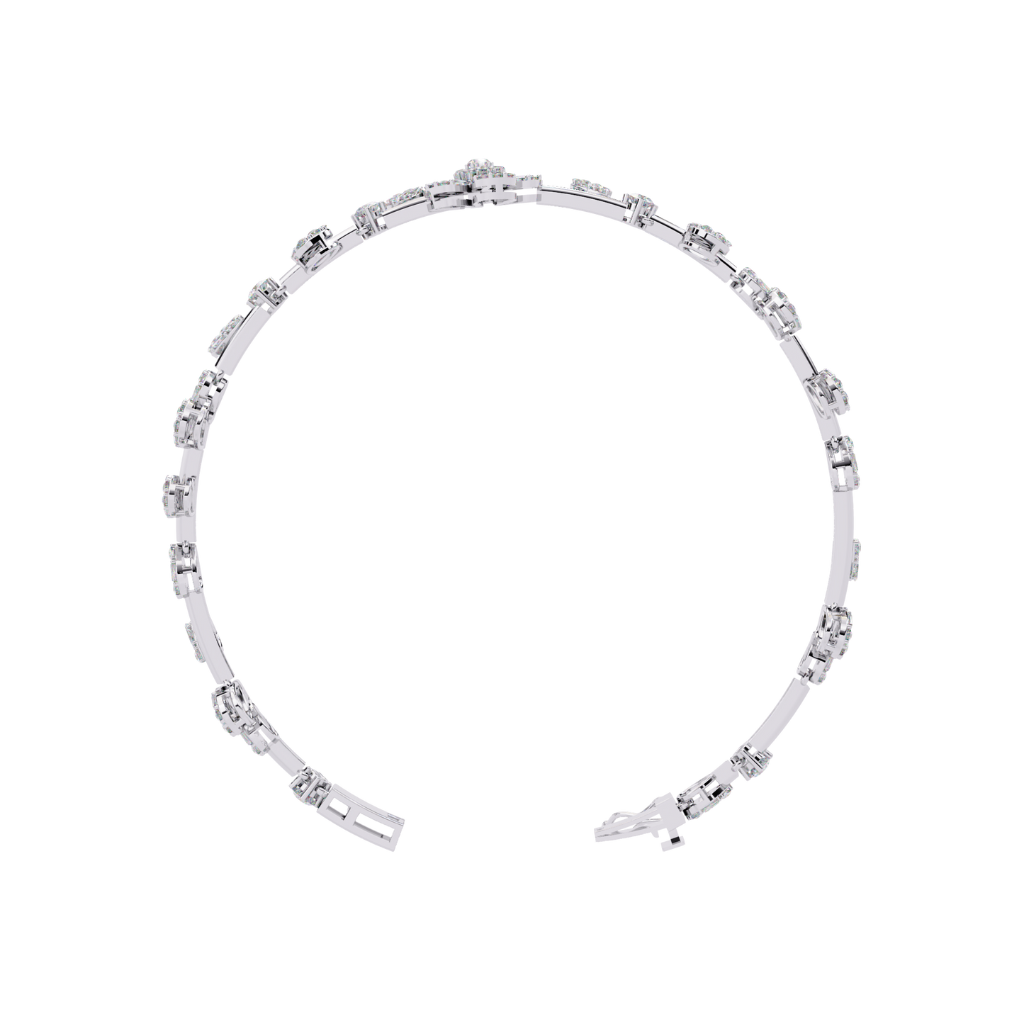 spring gala lab grown diamond flower bracelet