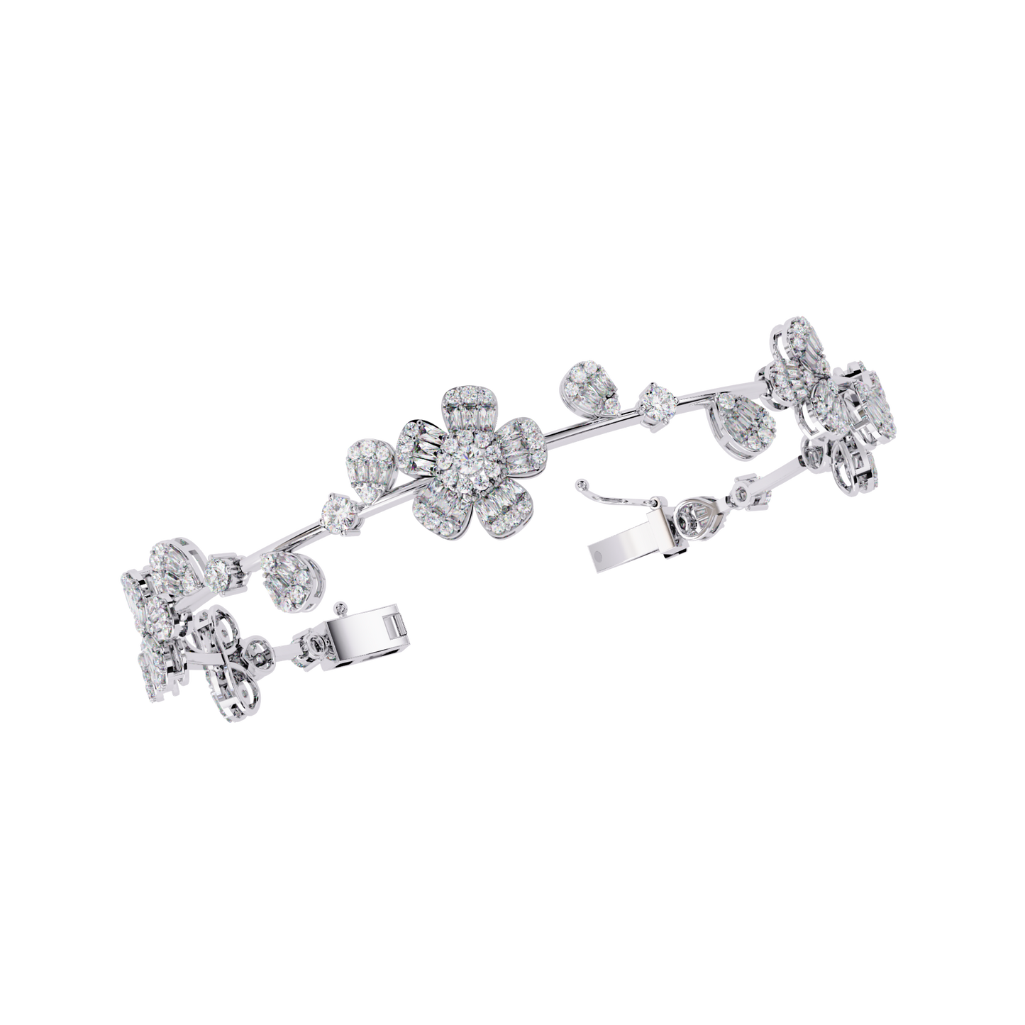 spring gala lab grown diamond flower bracelet