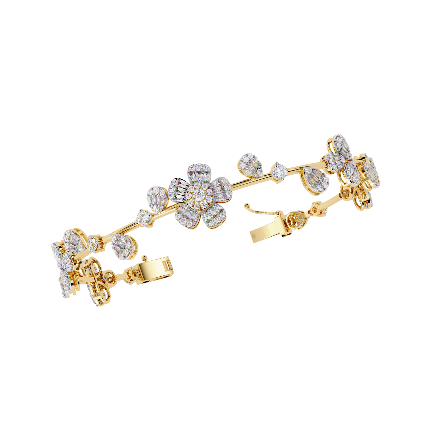 spring gala lab grown diamond flower bracelet