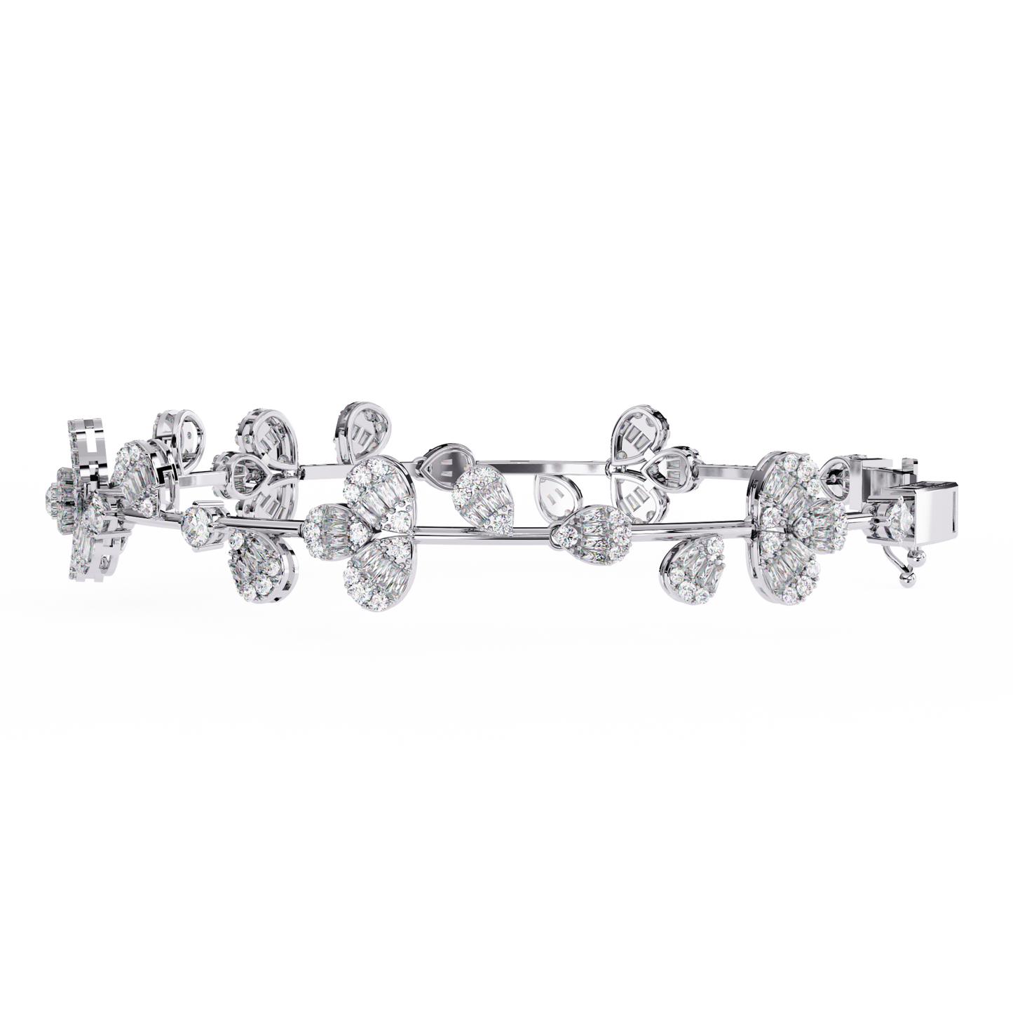 spring gala lab grown diamond flower bracelet