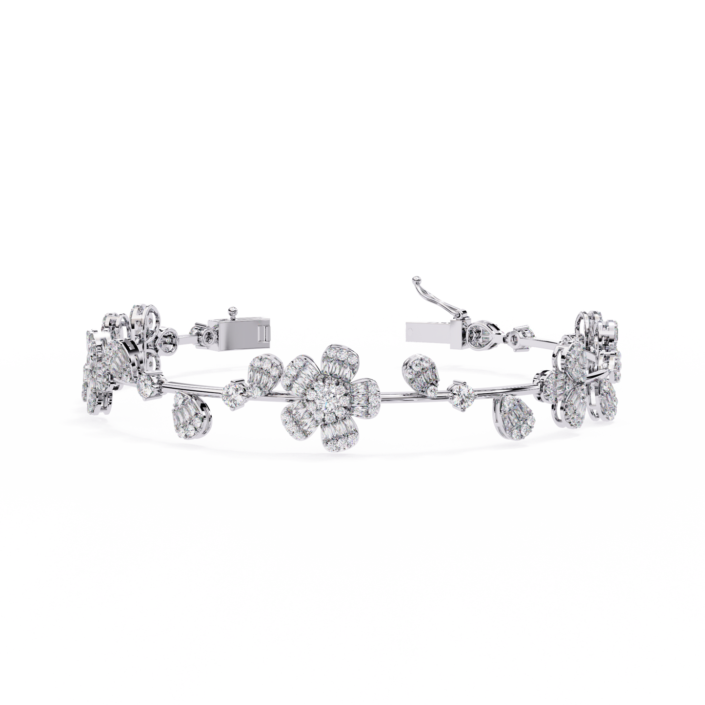 spring gala lab grown diamond flower bracelet