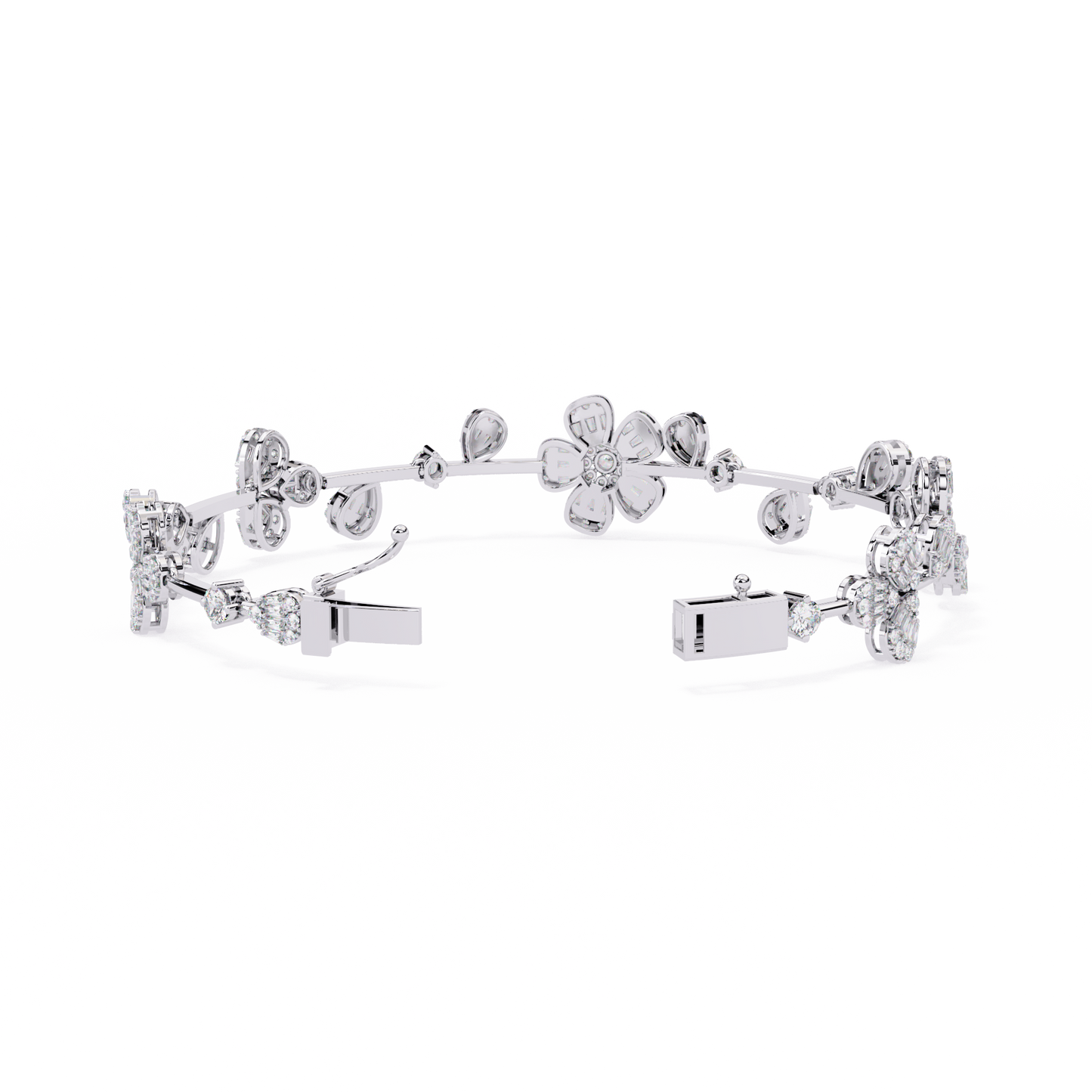 spring gala lab grown diamond flower bracelet