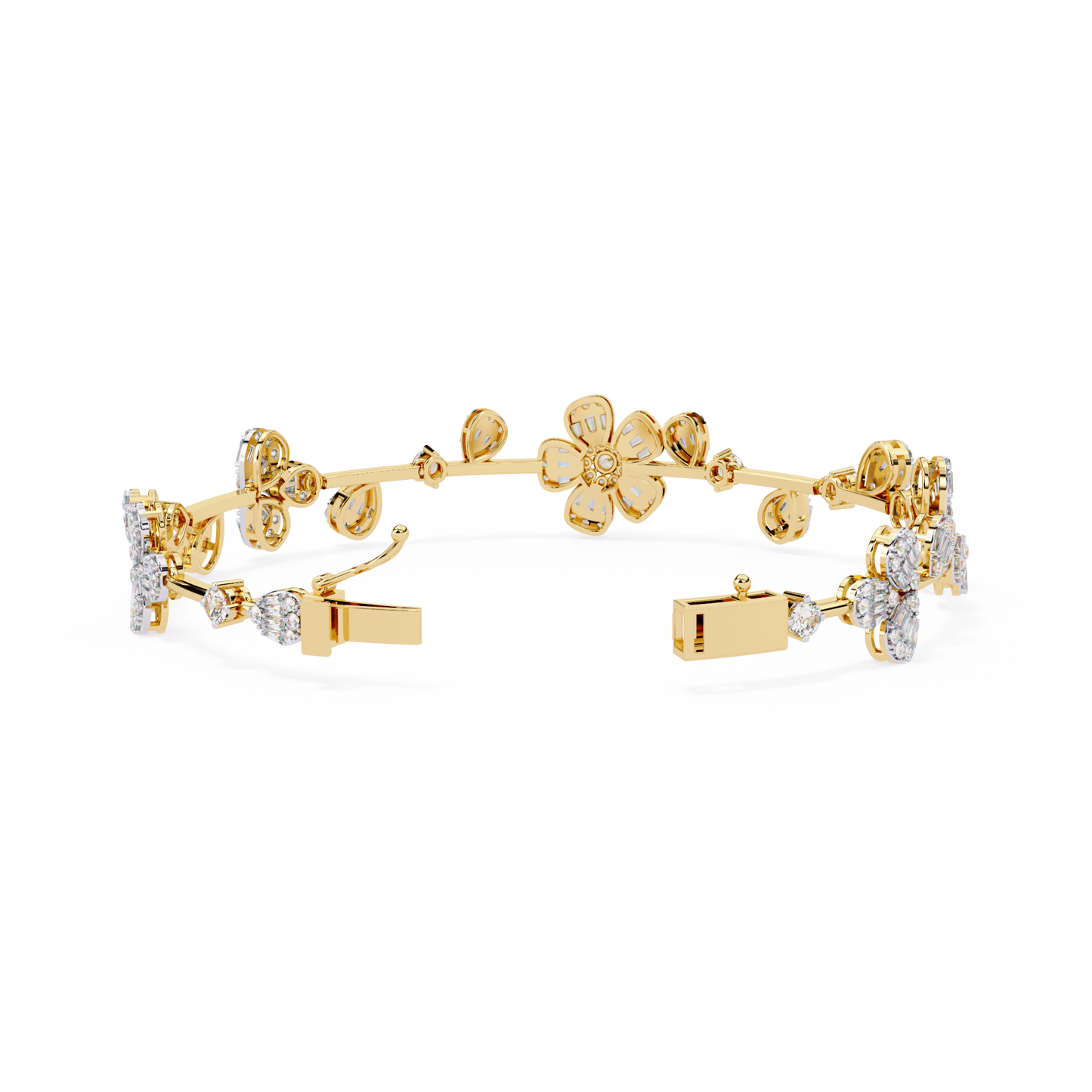 spring gala lab grown diamond flower bracelet