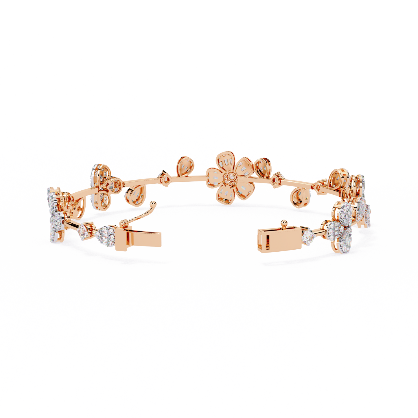 spring gala lab grown diamond flower bracelet