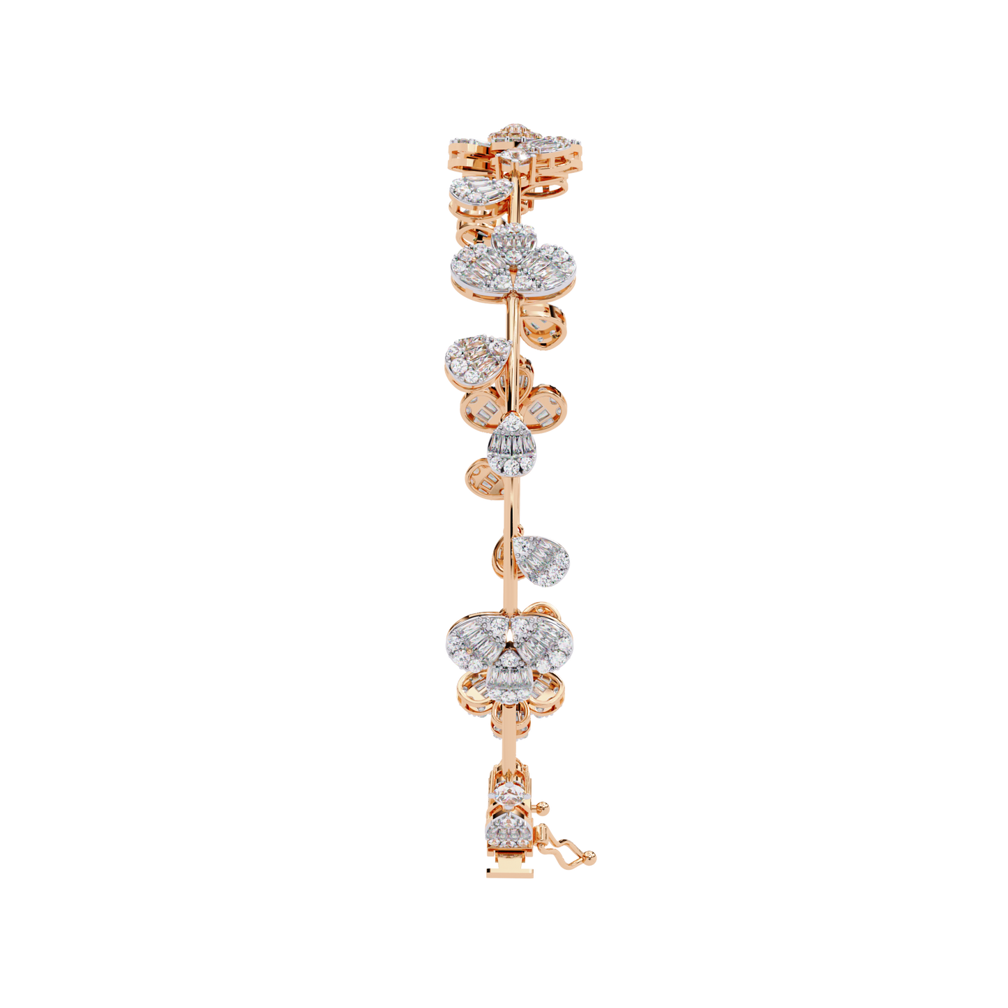 spring gala lab grown diamond flower bracelet