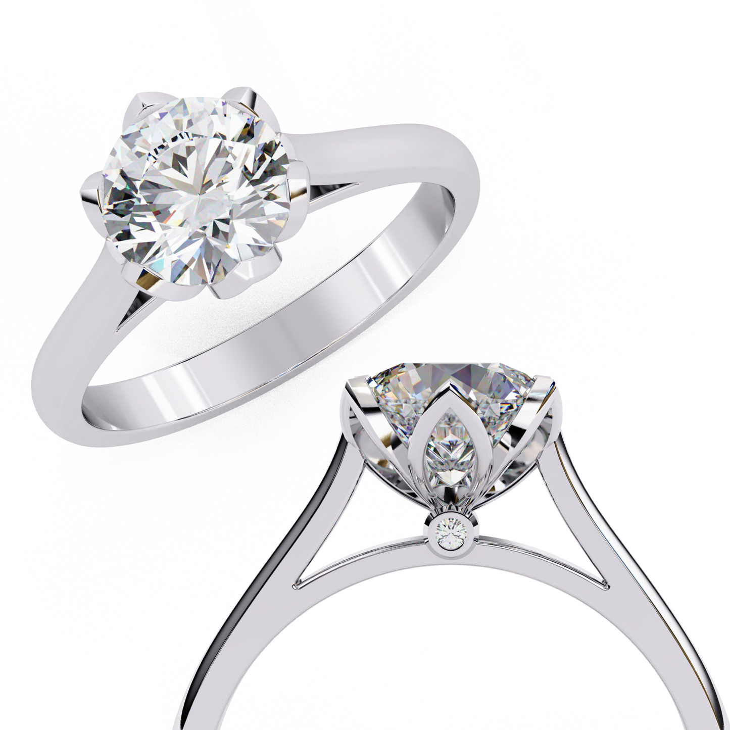 round lab grown diamond solitaire