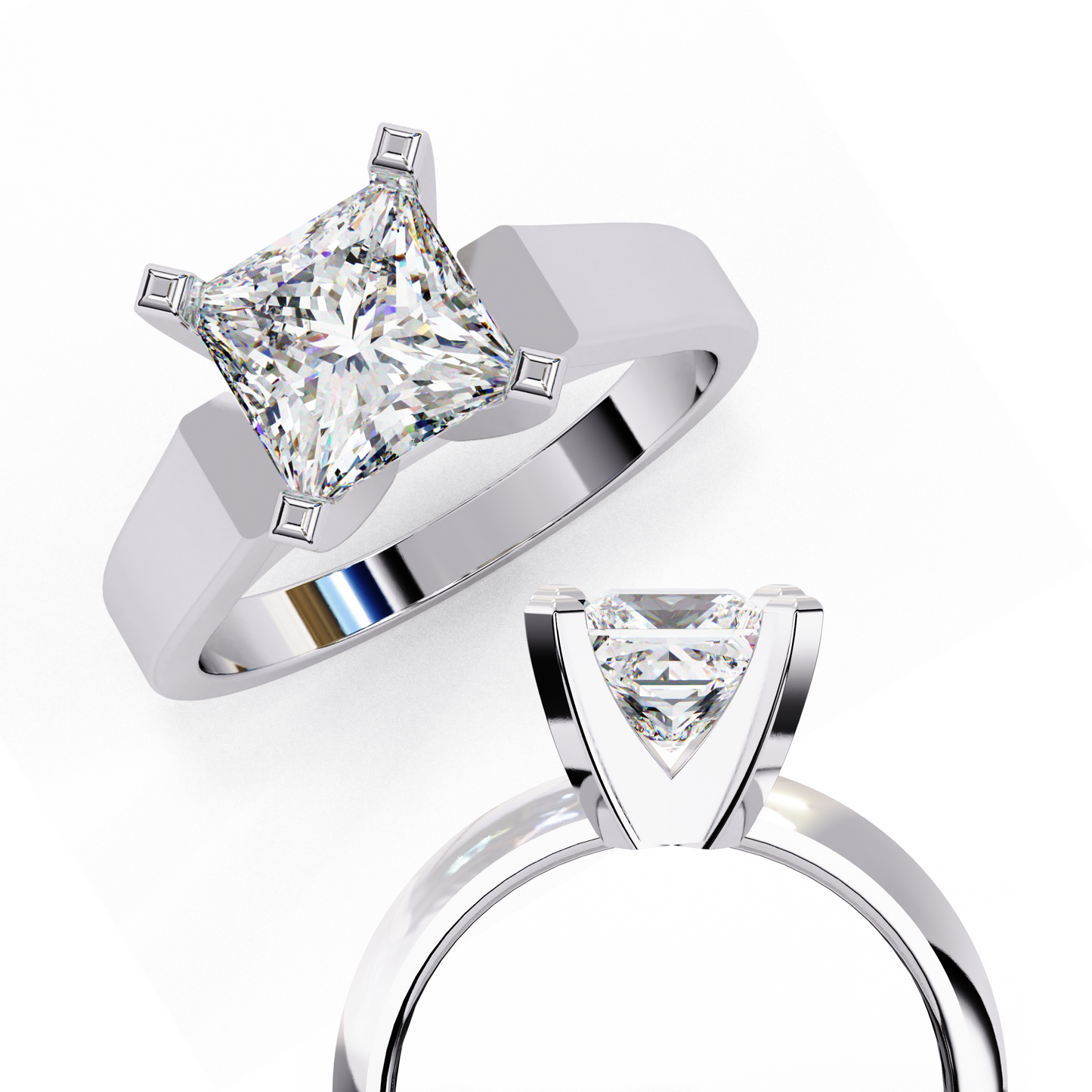 princess classic lab grown diamond ring