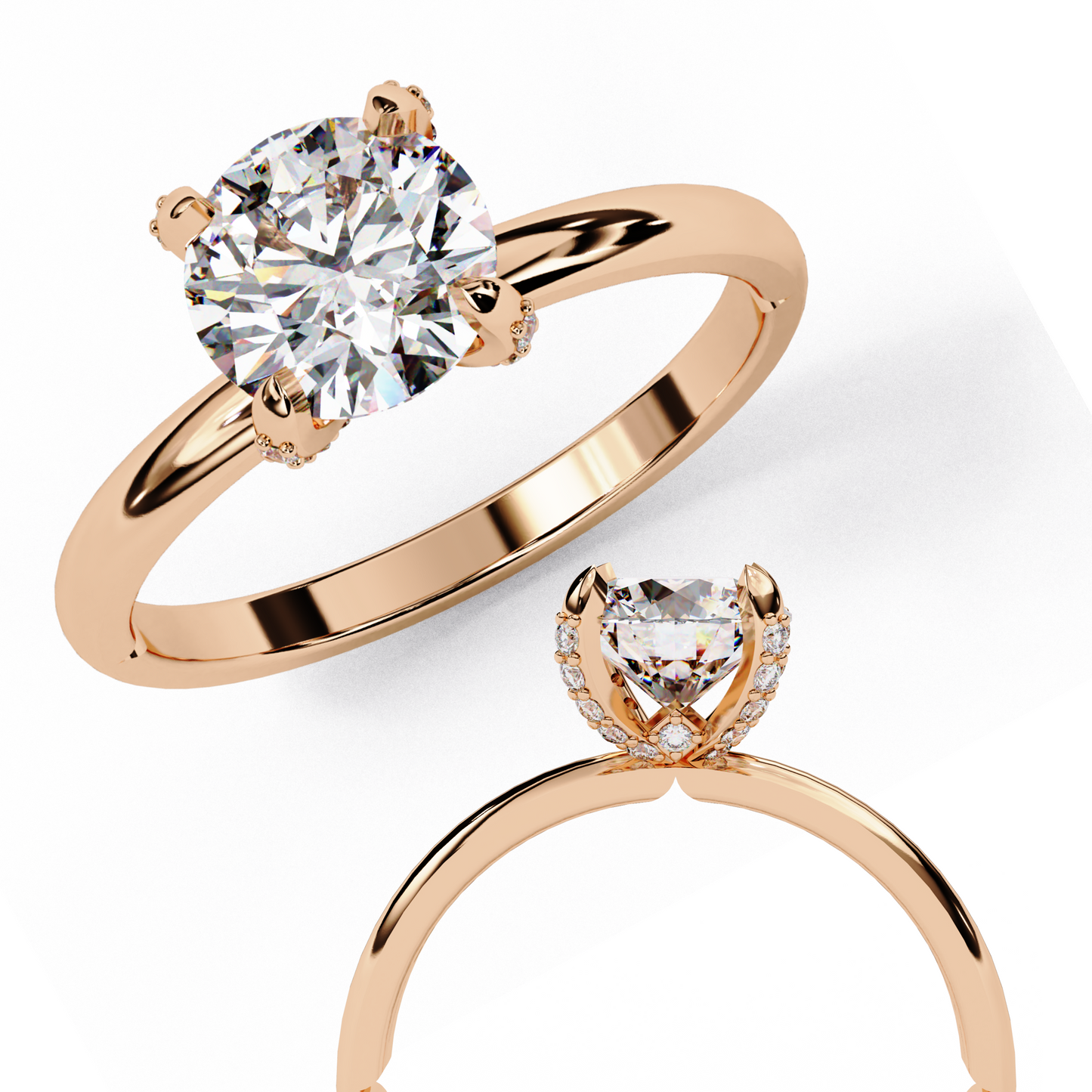 rosella hidden halo solitaire ring