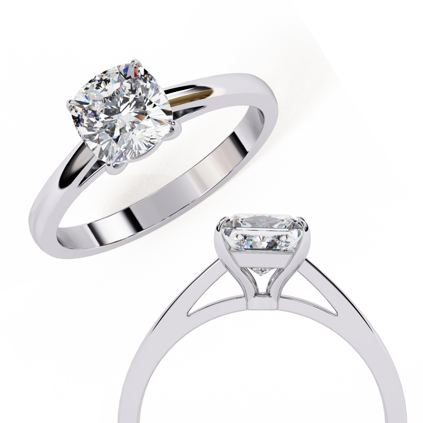 elise cushion lab grown diamond solitaire