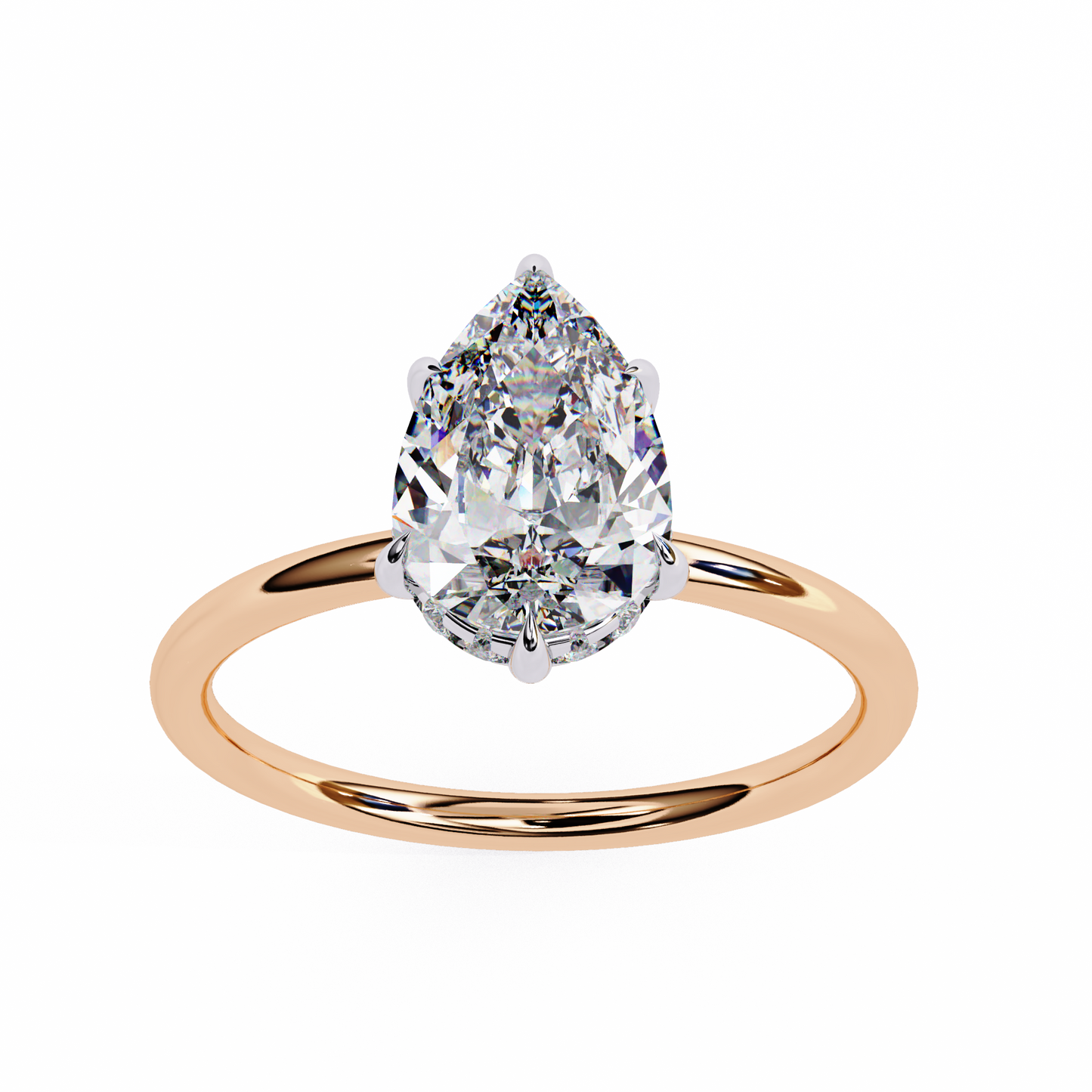 aurora lab grown diamond pear classic ring