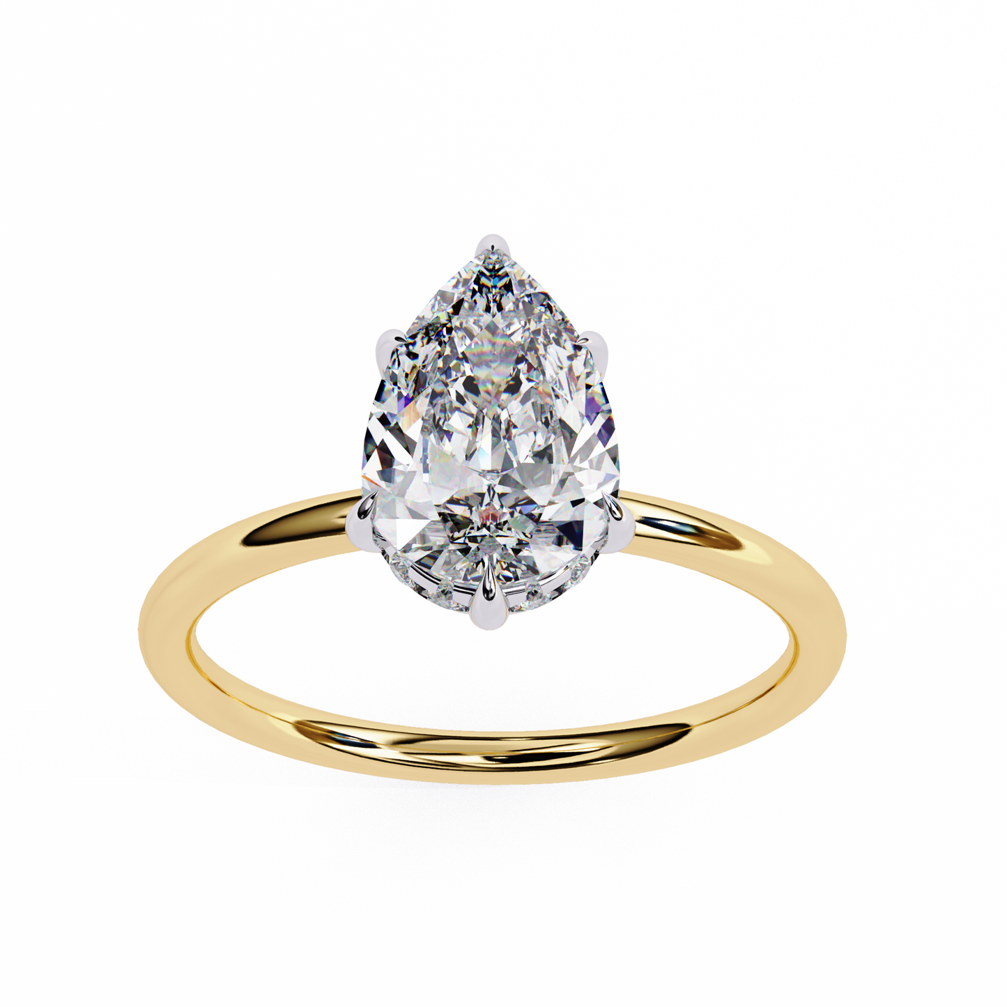 aurora lab grown diamond pear classic ring