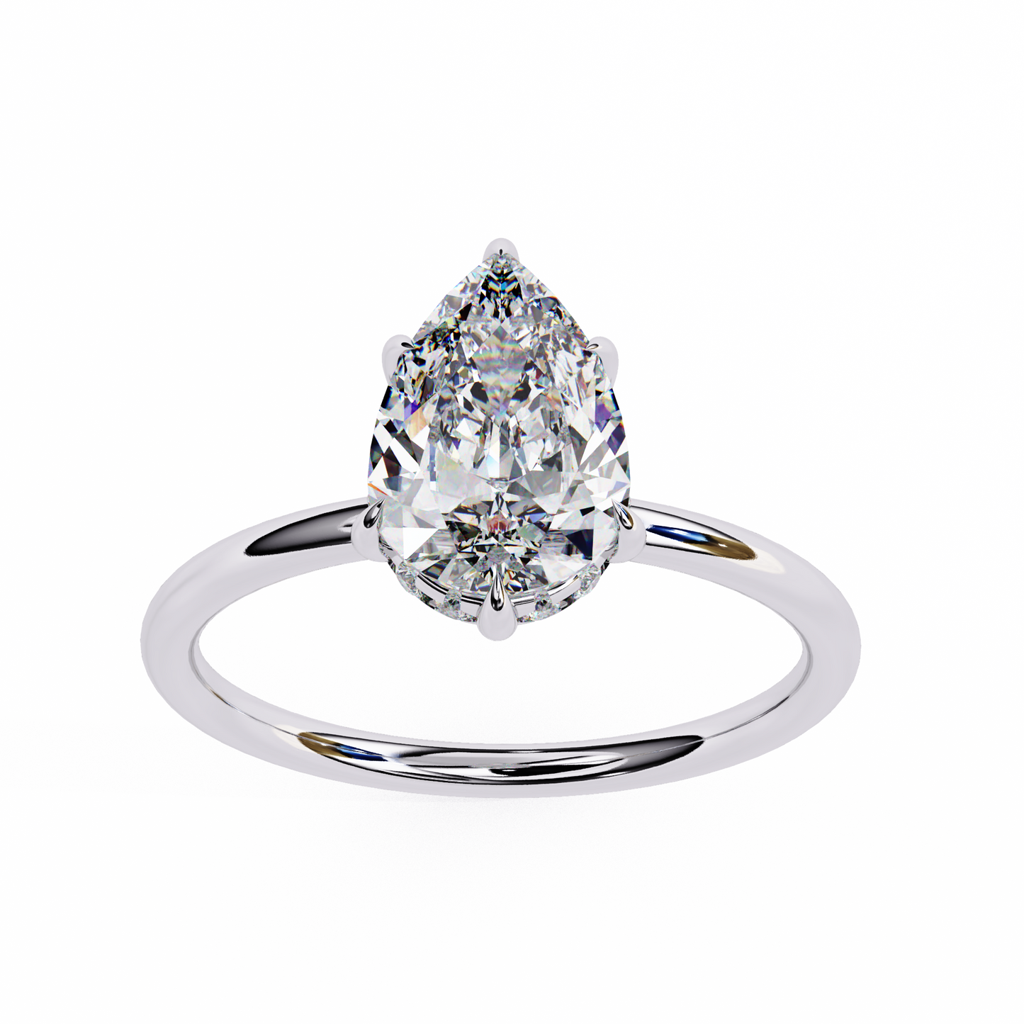 aurora lab grown diamond pear classic ring