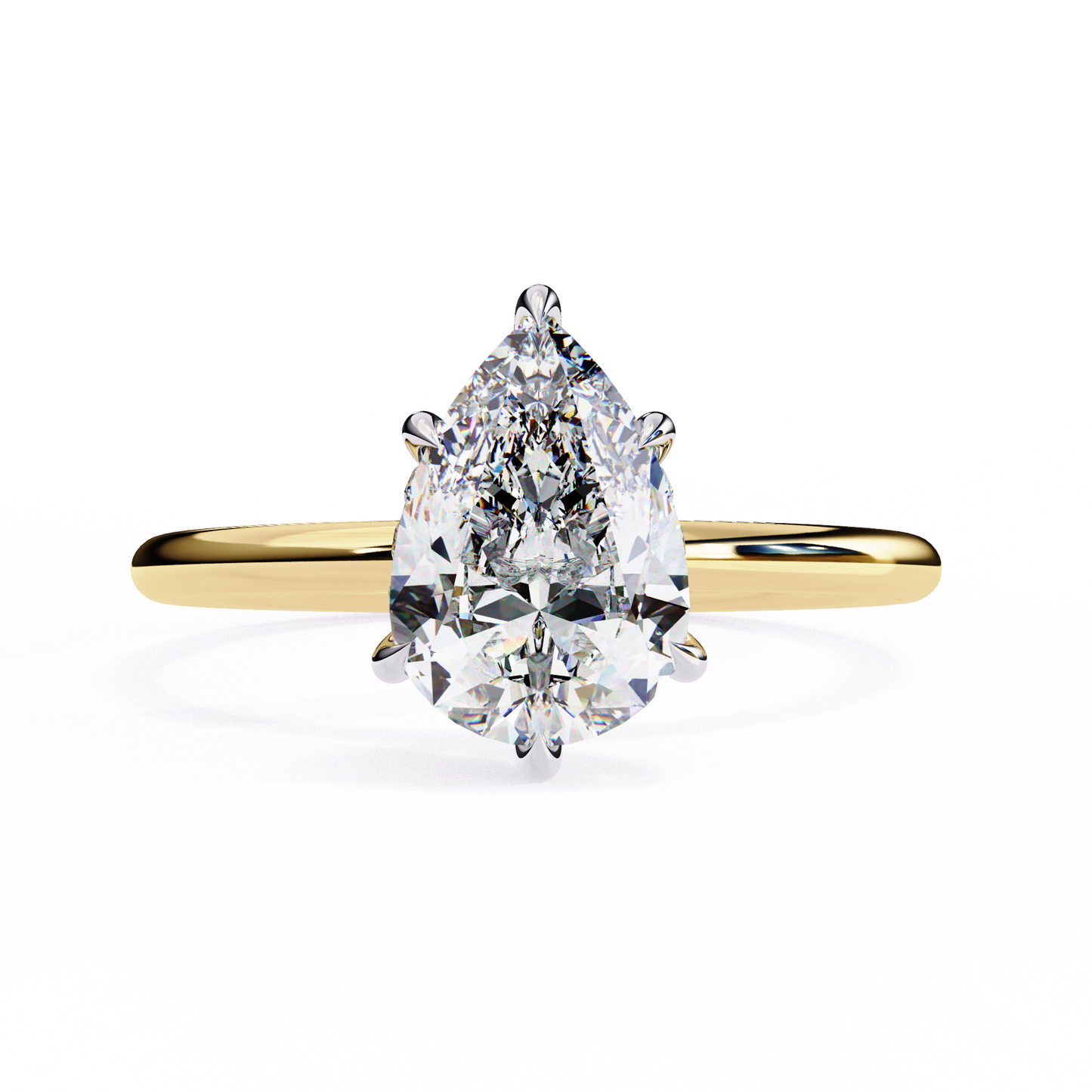 aurora lab grown diamond pear classic ring
