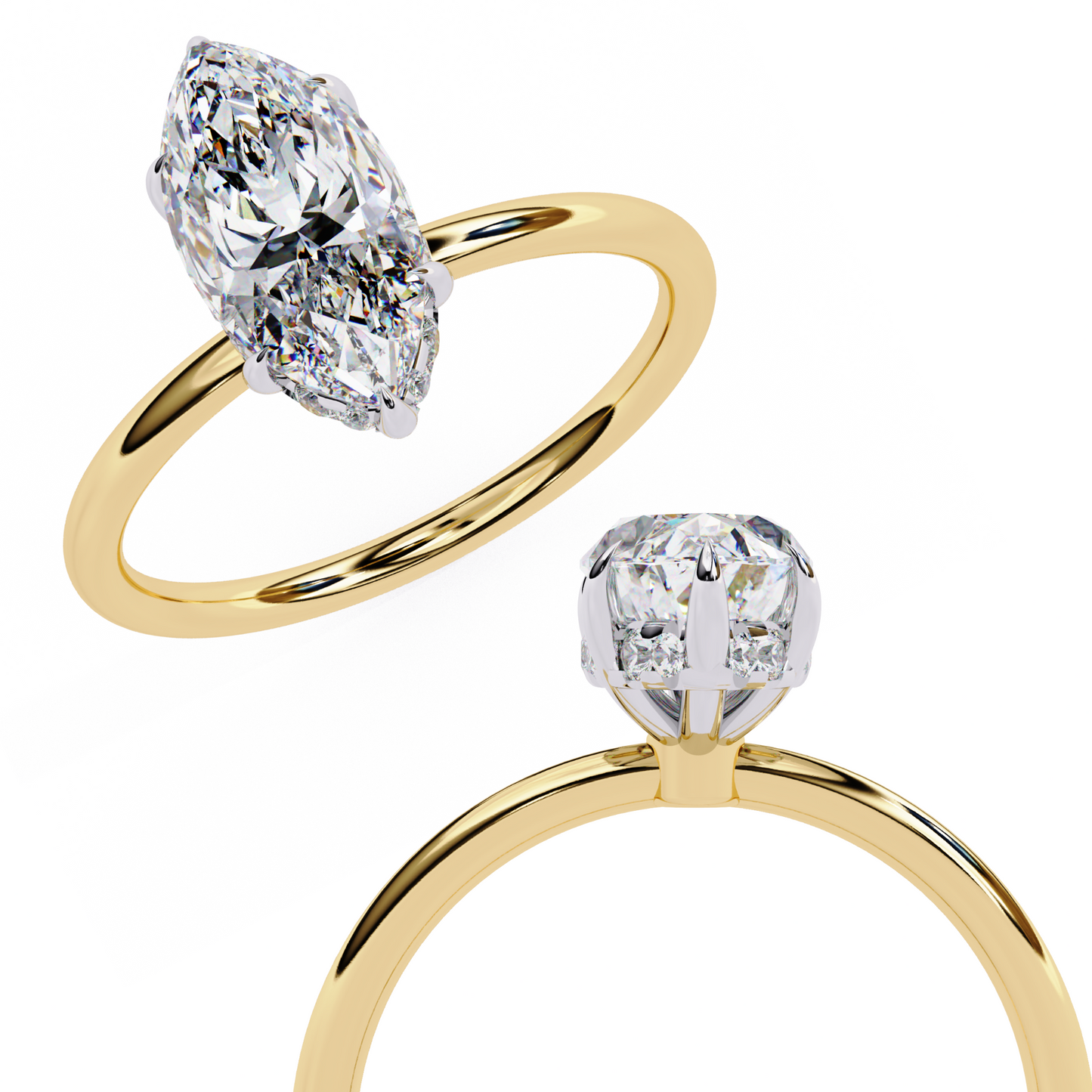 elegent lab grown diamond marquise solitaire