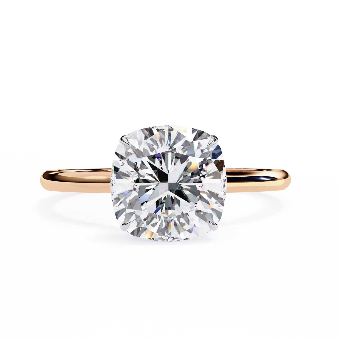 elise lab grown diamond cushion secret halo ring