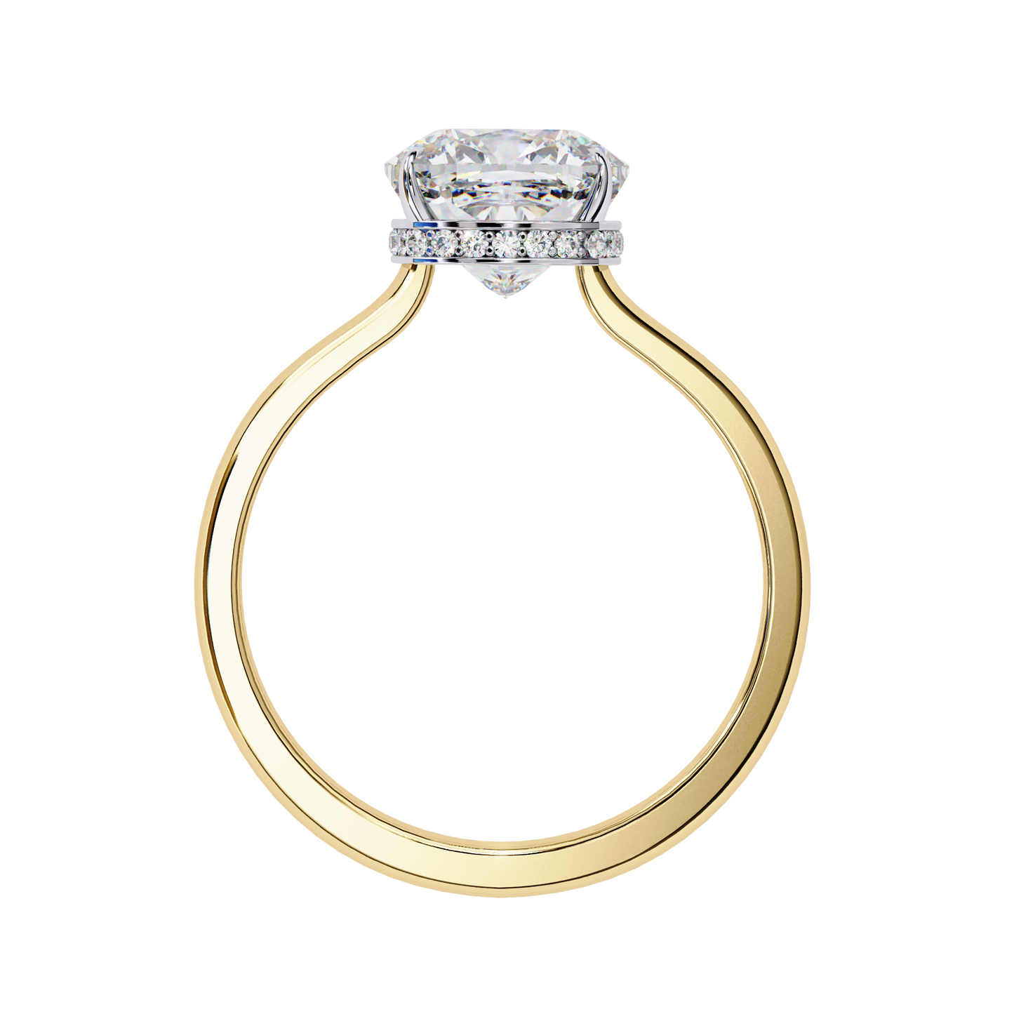 elise lab grown diamond cushion secret halo ring