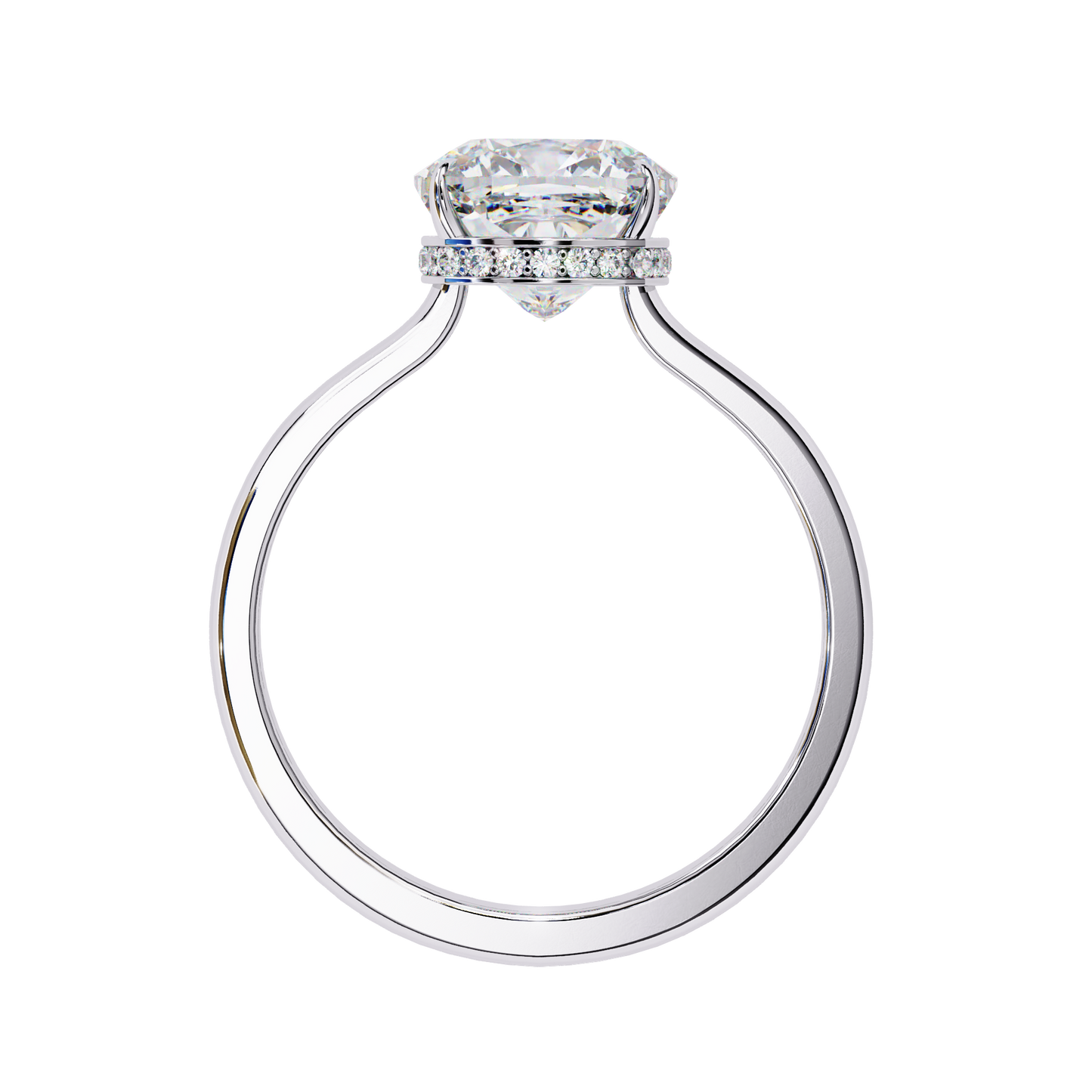 elise lab grown diamond cushion secret halo ring