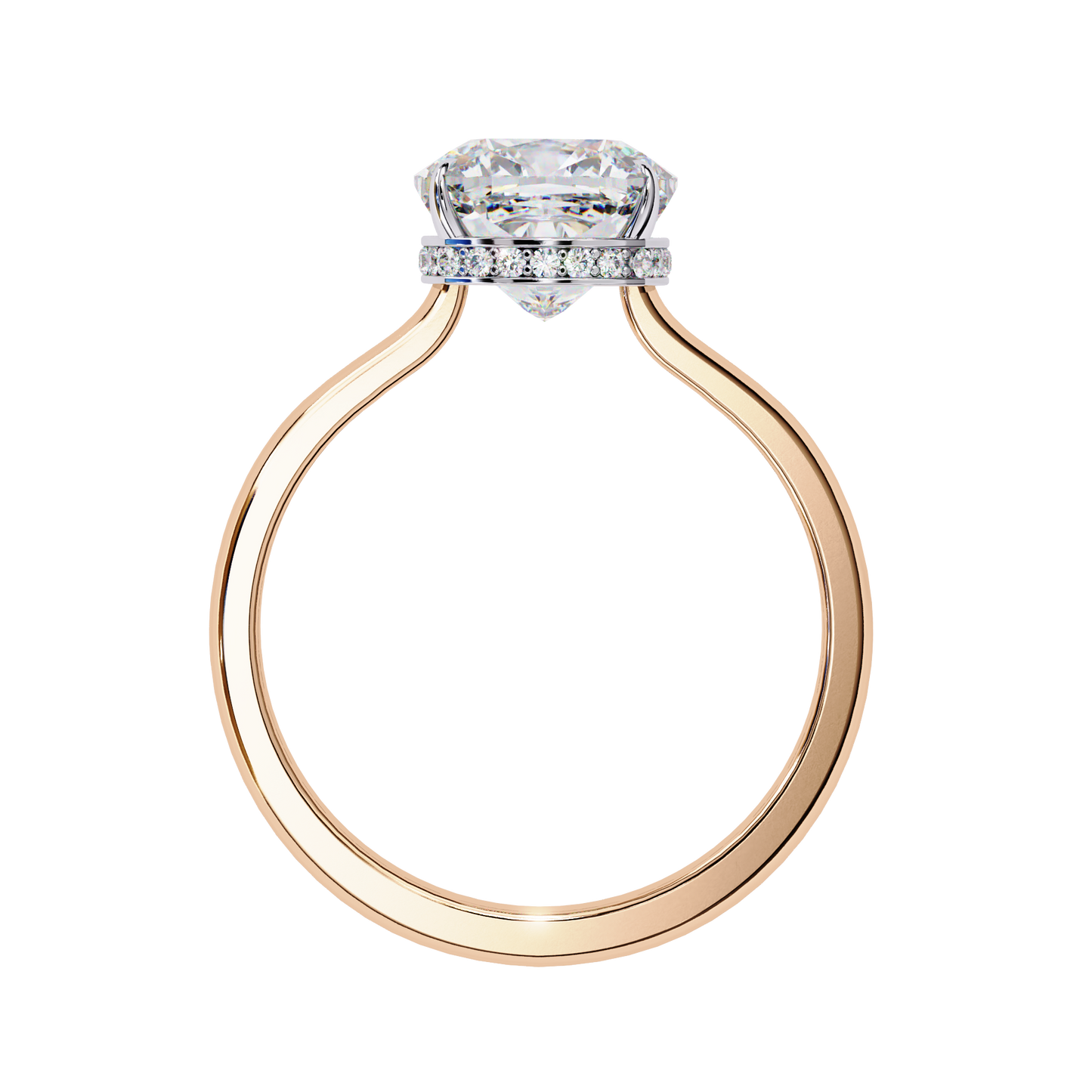 elise lab grown diamond cushion secret halo ring
