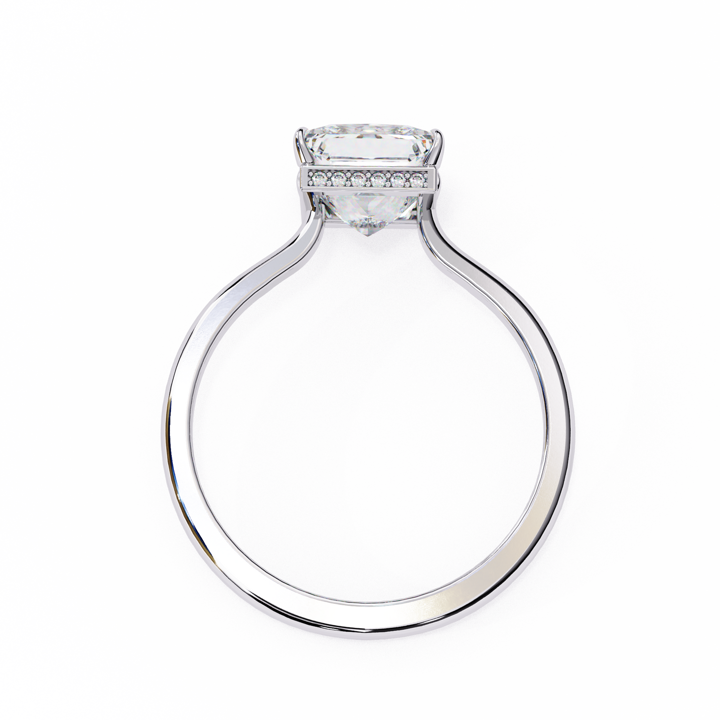 stella lab grown diamond princess solitaire halo ring