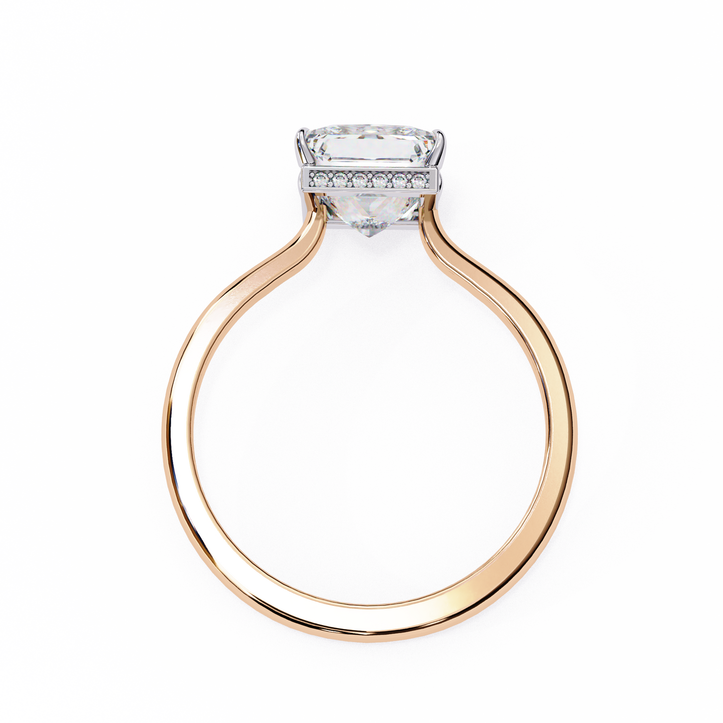 stella lab grown diamond princess solitaire halo ring