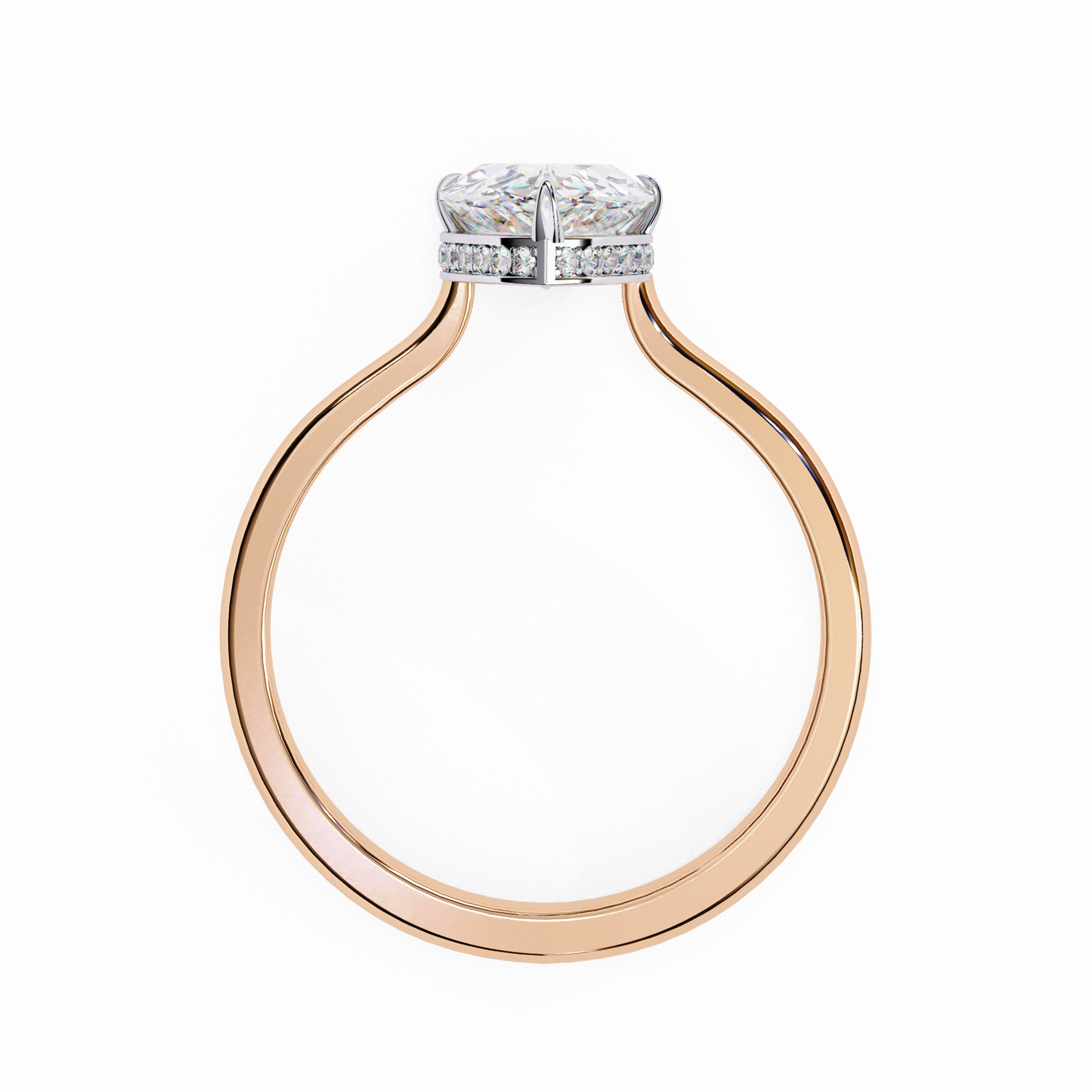 aurora lab grown diamond pear secret halo