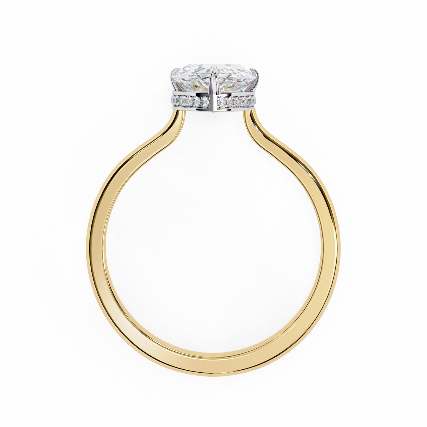 aurora lab grown diamond pear secret halo