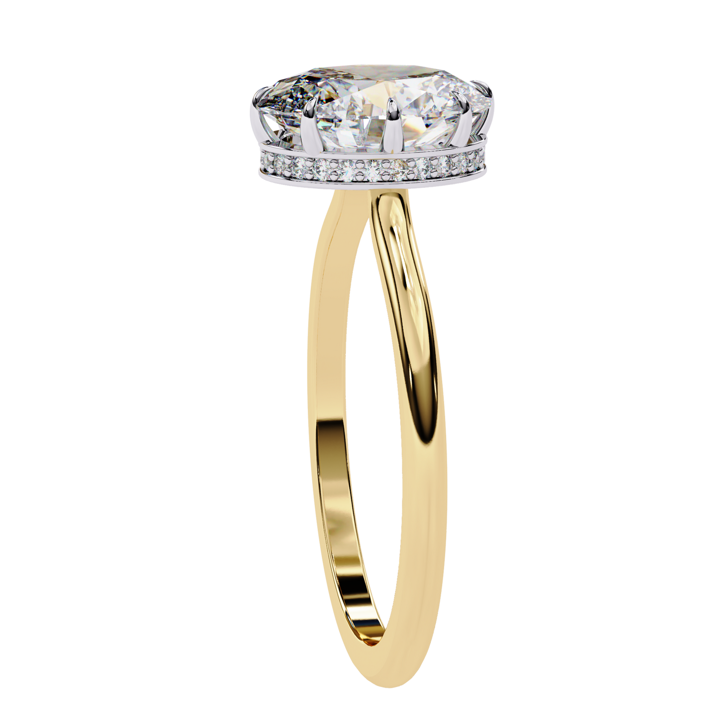 elara lab grown diamond oval solitaire halo