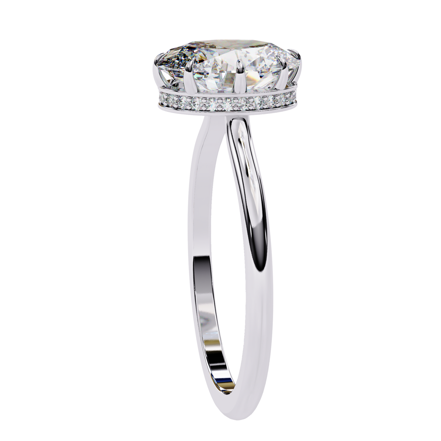 elara lab grown diamond oval solitaire halo