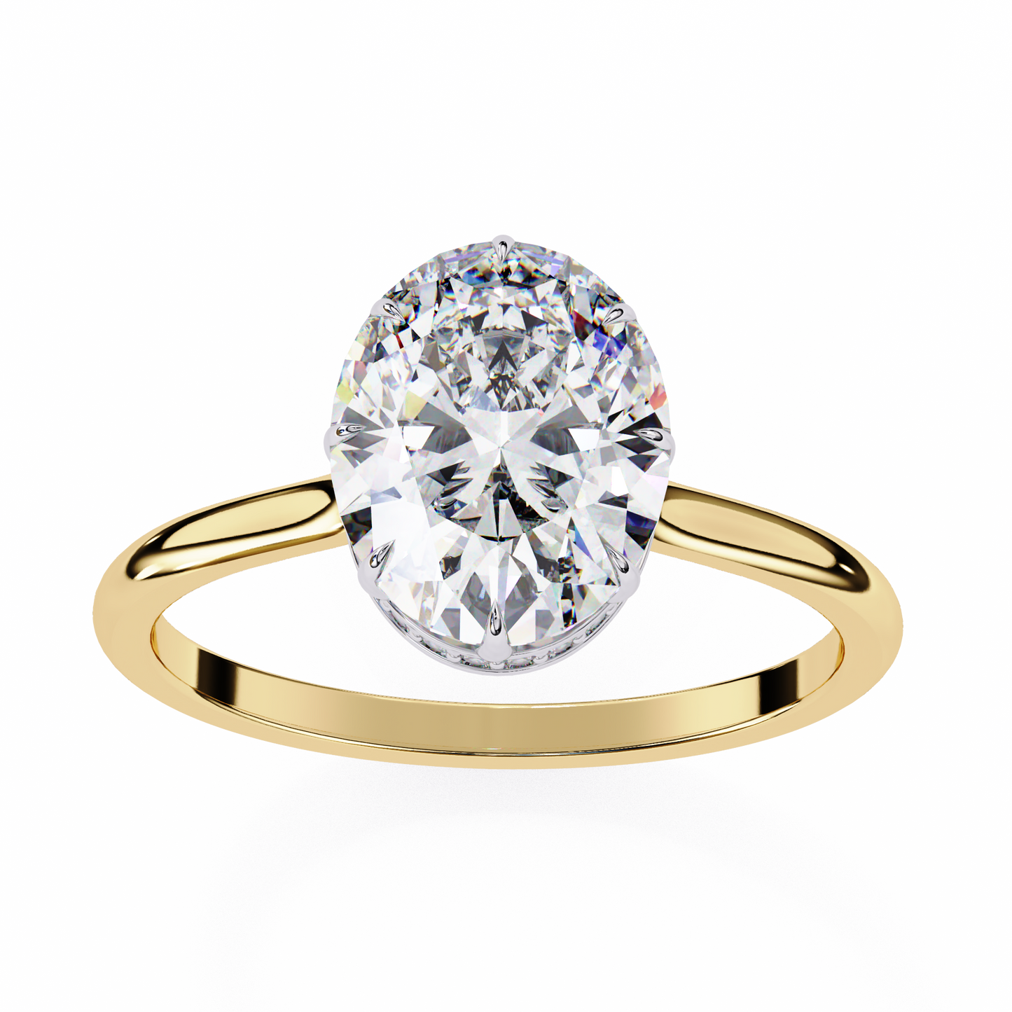 elara lab grown diamond oval solitaire halo