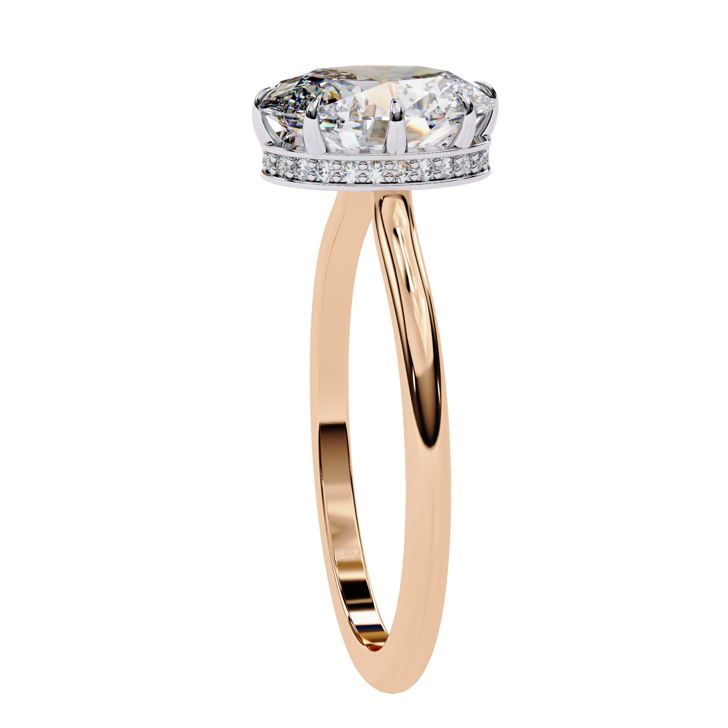 elara lab grown diamond oval solitaire halo