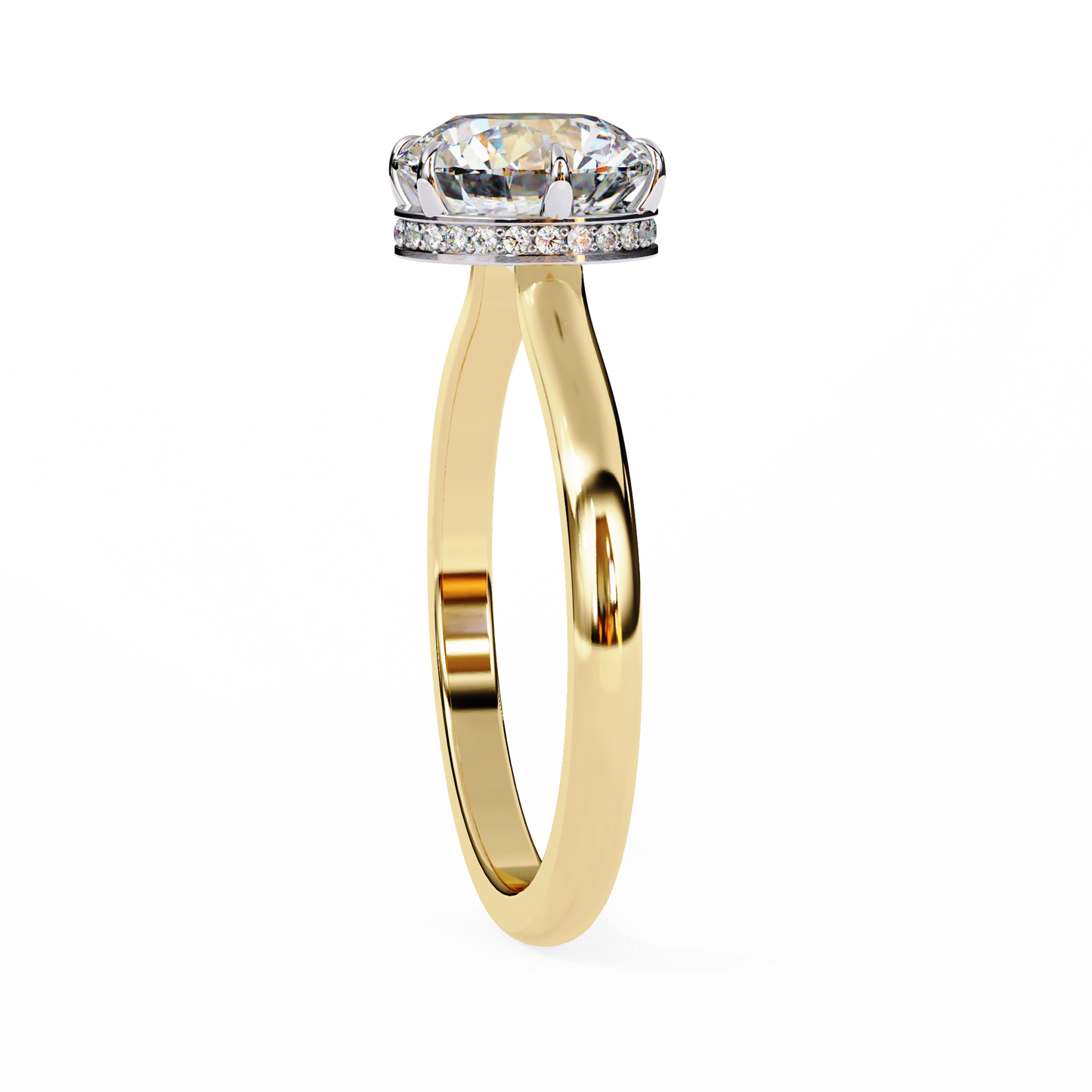 aurora lab grown diamond round hidden halo