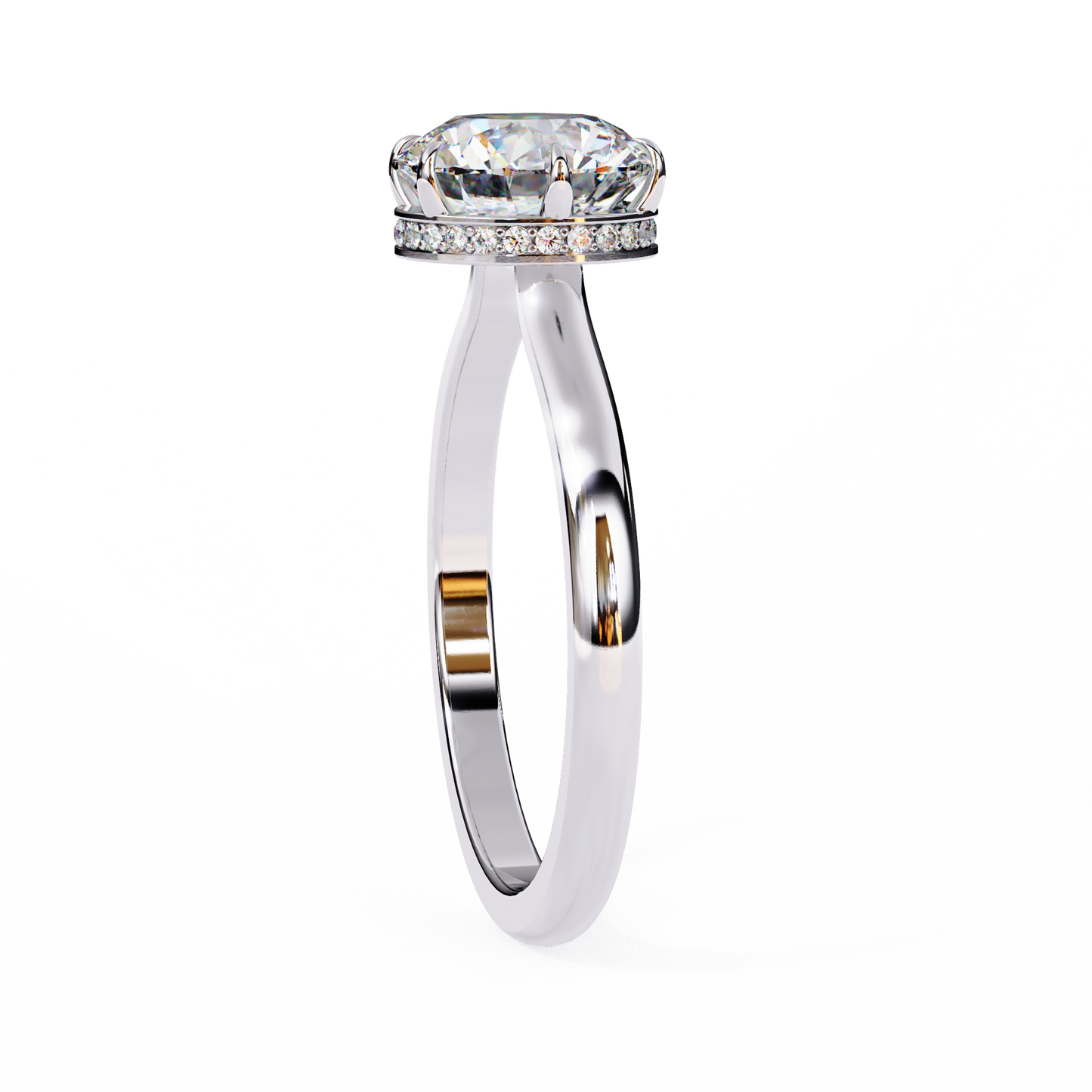 aurora lab grown diamond round hidden halo