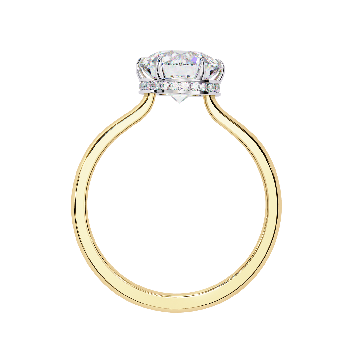aurora lab grown diamond round hidden halo
