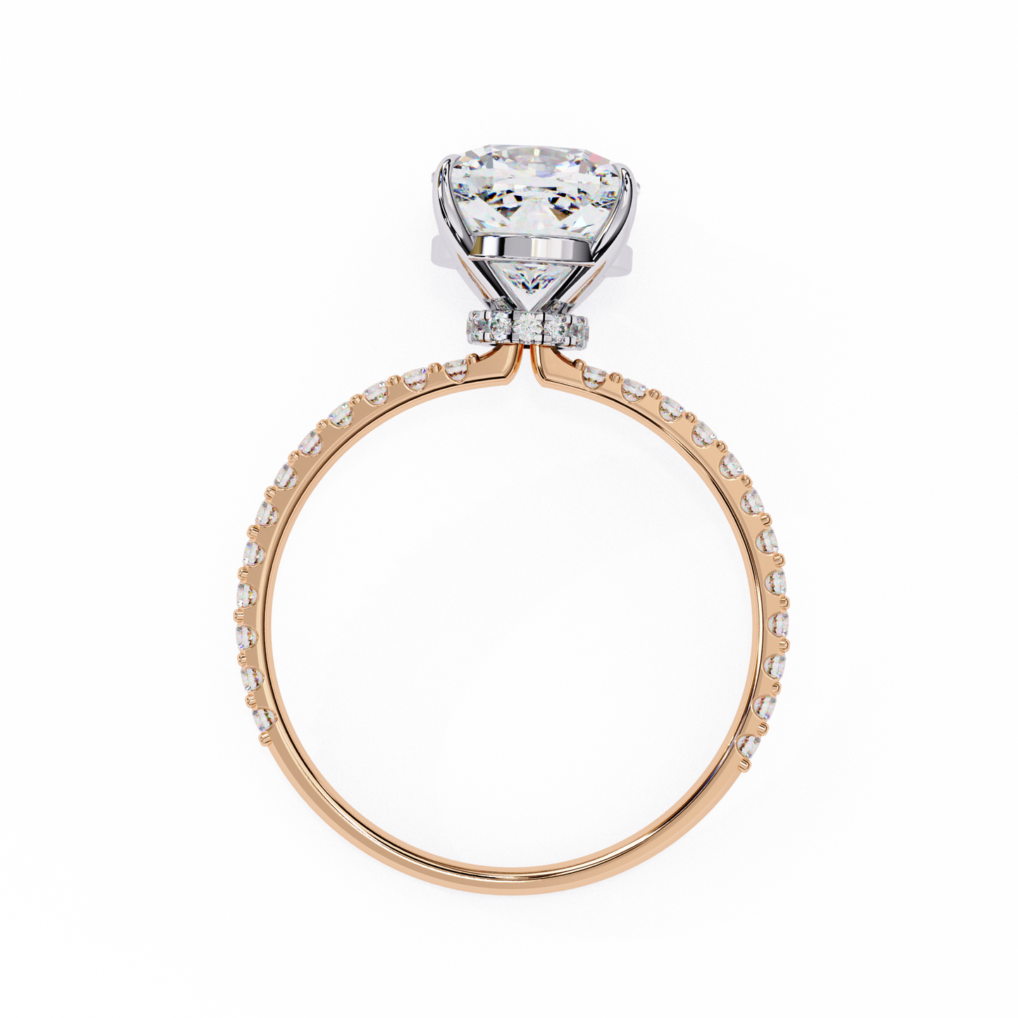 vivienne lab grown diamond cushion hidden halo pavé ring