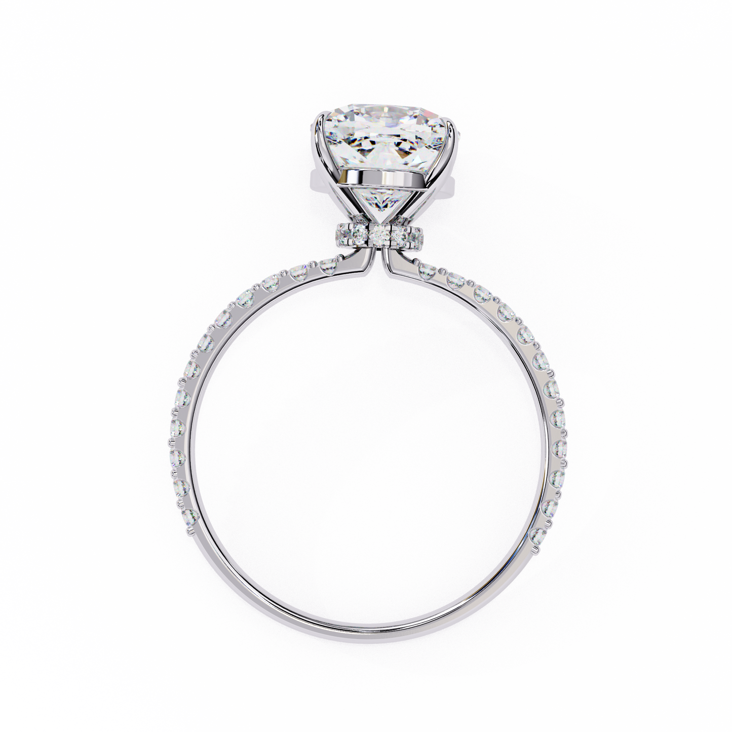 vivienne lab grown diamond cushion hidden halo pavé ring