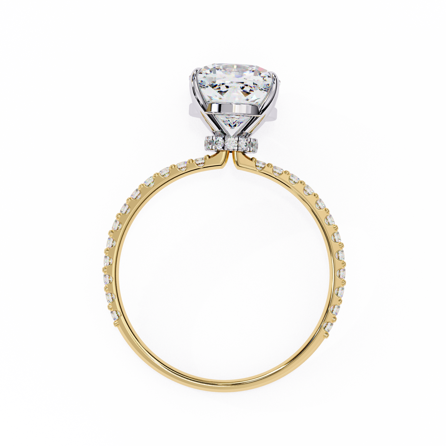 vivienne lab grown diamond cushion hidden halo pavé ring