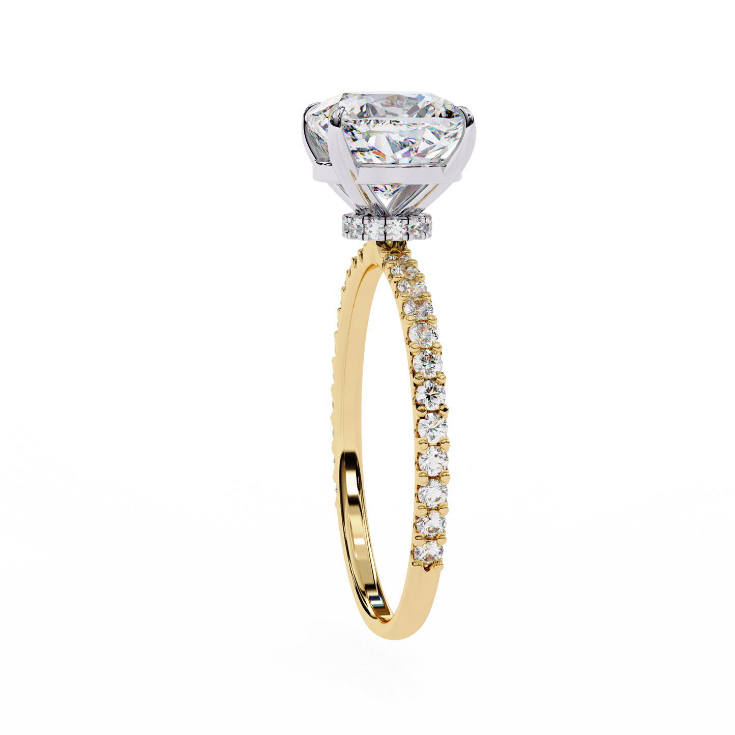 vivienne lab grown diamond cushion hidden halo pavé ring
