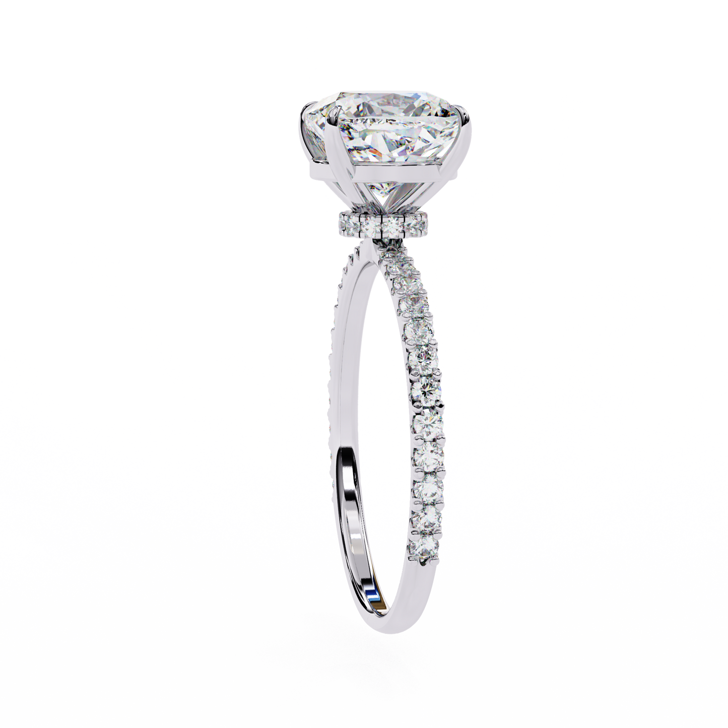 vivienne lab grown diamond cushion hidden halo pavé ring
