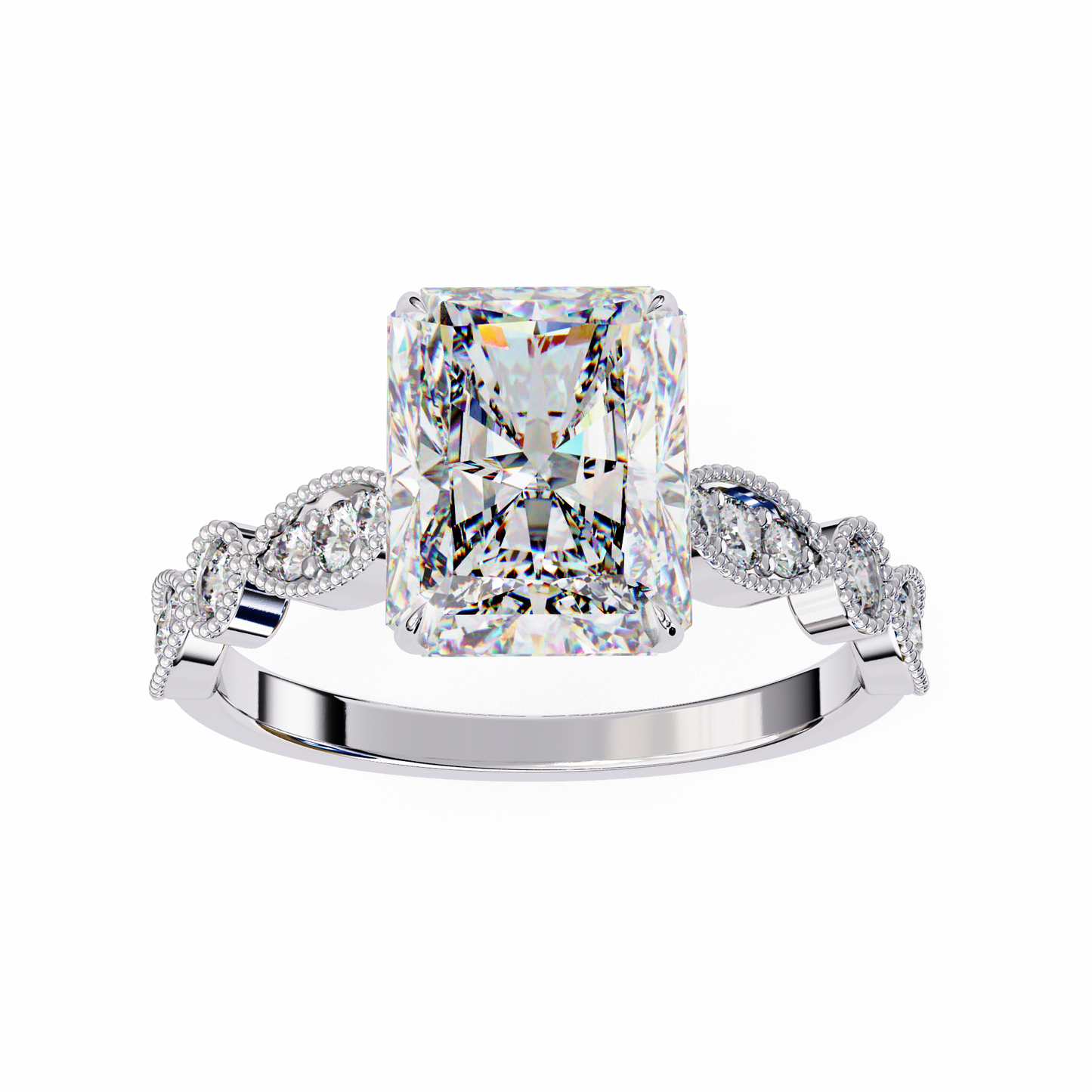 mireille lab grown diamond radiant heirloom