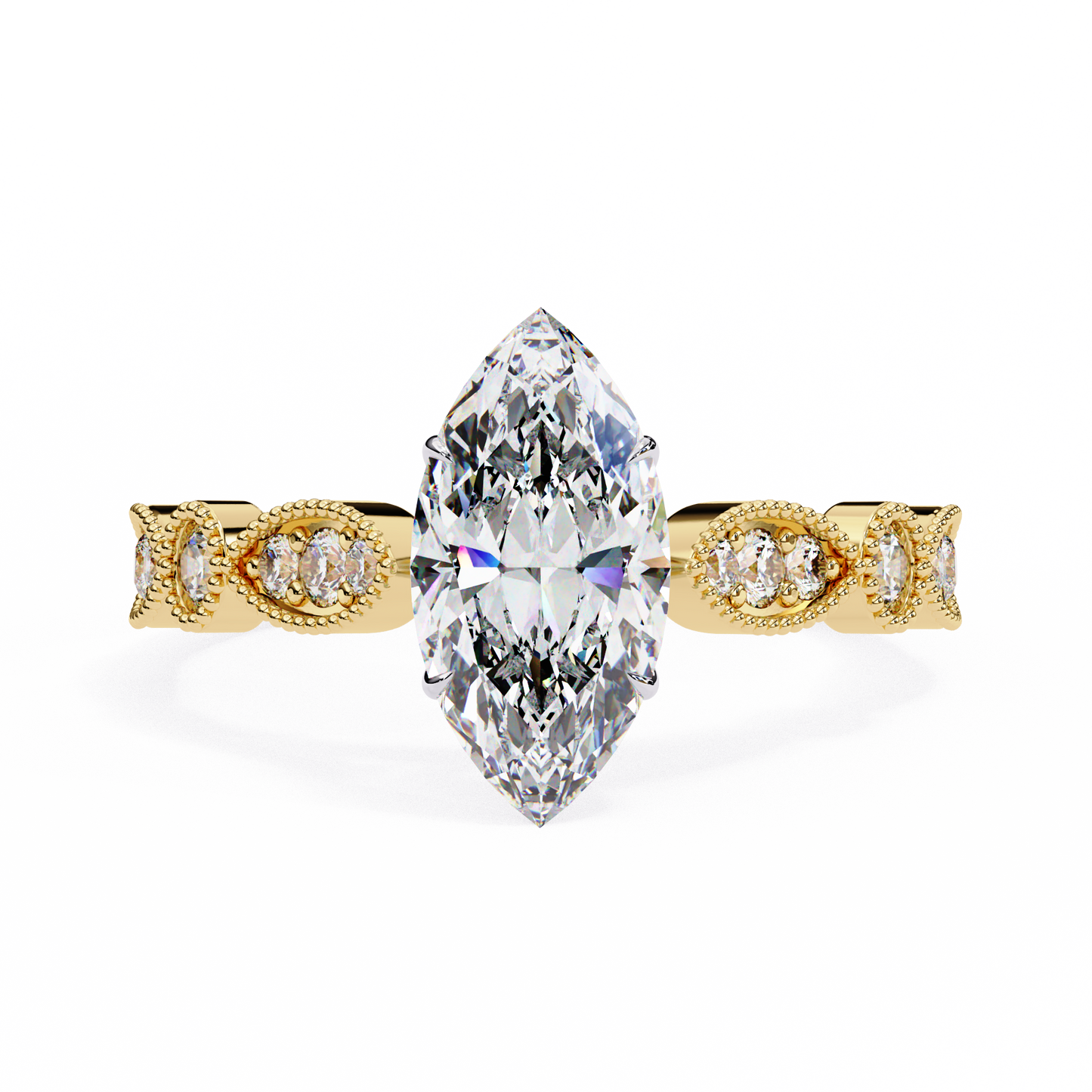 lucienne lab grown diamond marquise vintage ring