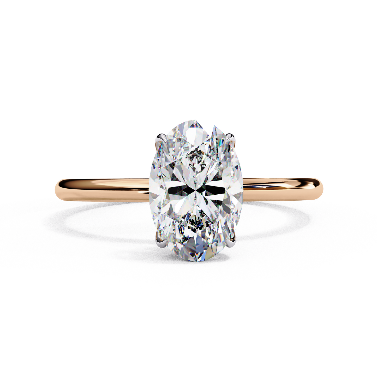 auralia oval lab grown diamond solitaire ring