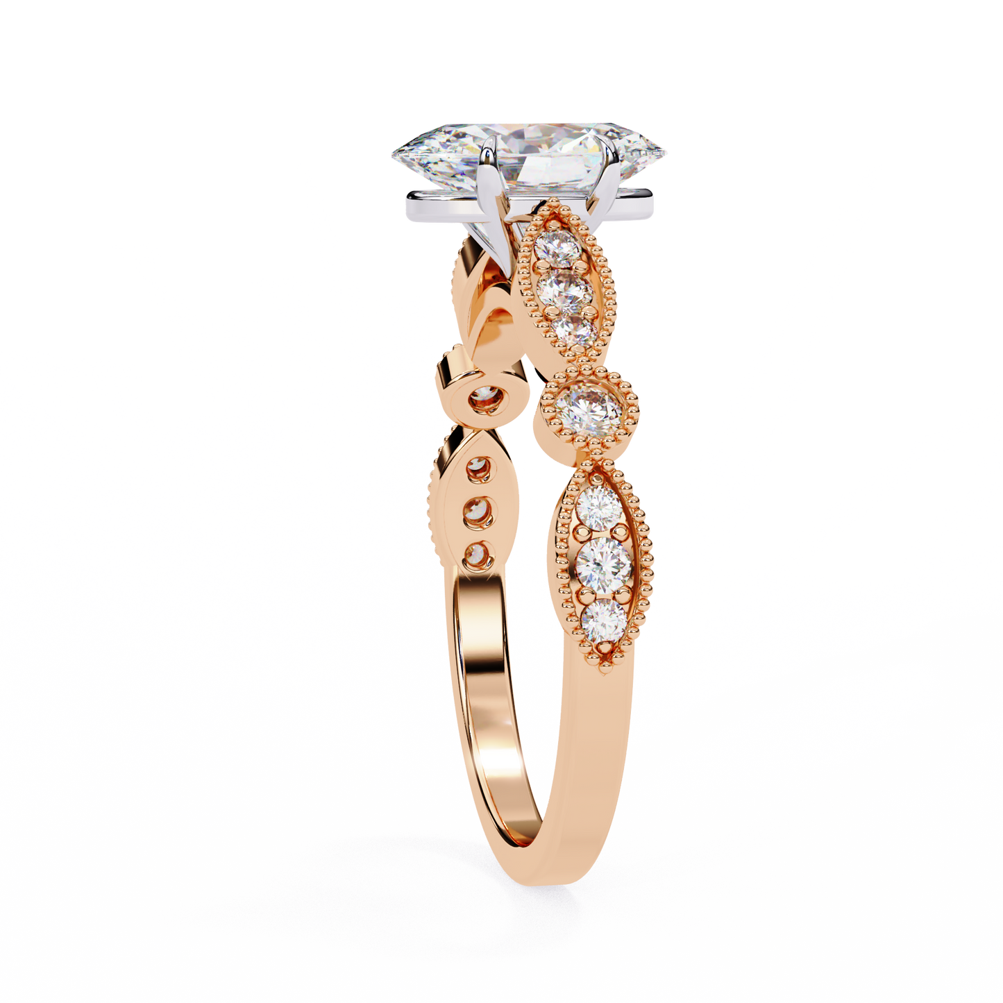 beautiful lab grown diamond oval shape ring