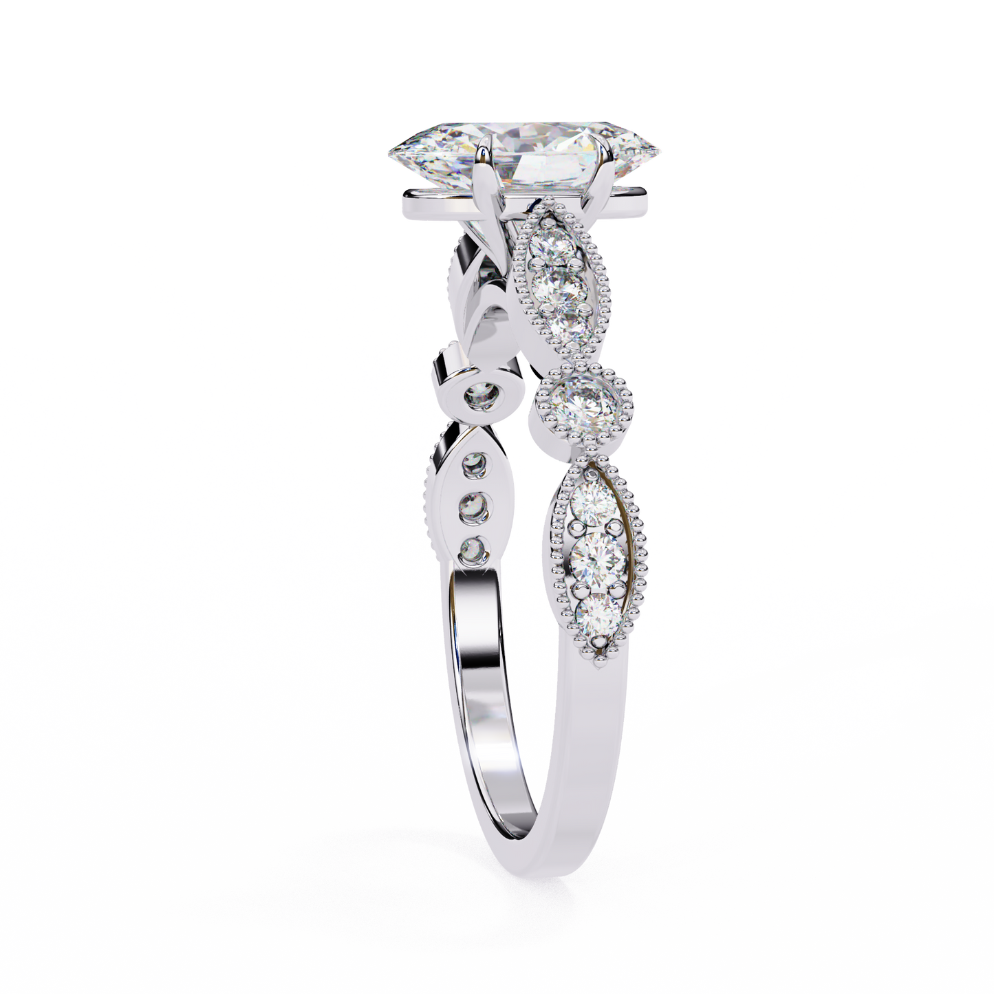 beautiful lab grown diamond oval shape ring
