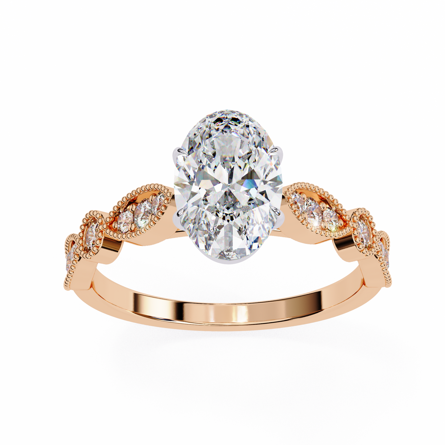 beautiful lab grown diamond oval shape ring