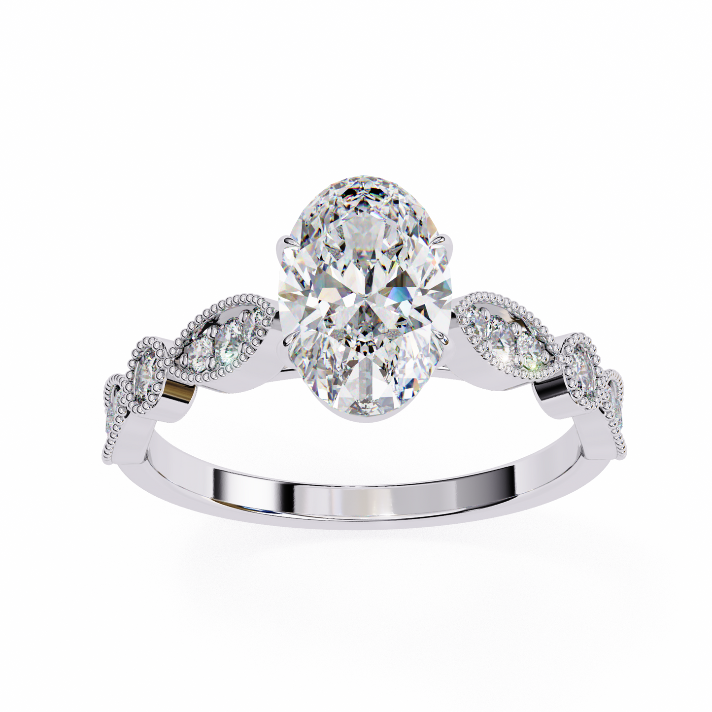beautiful lab grown diamond oval shape ring