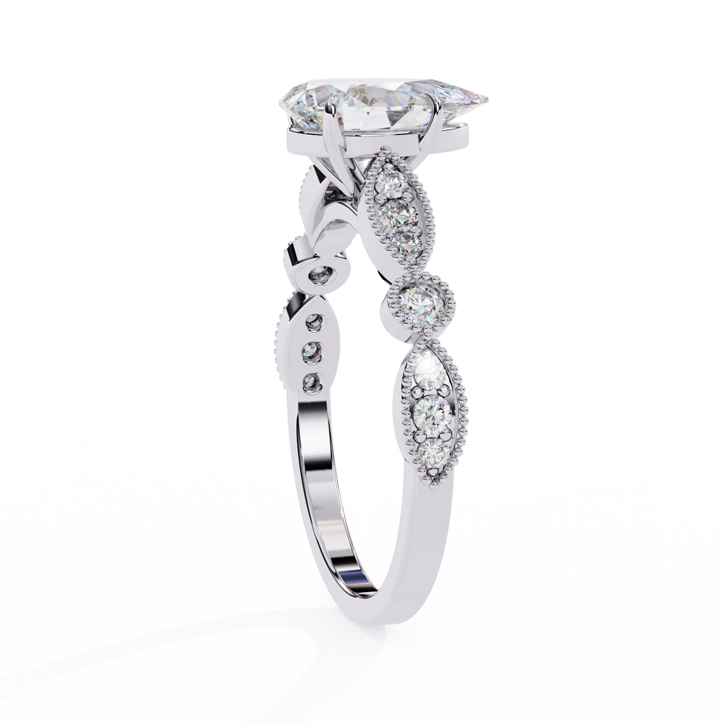 elodie lab grown diamond pear legacy ring
