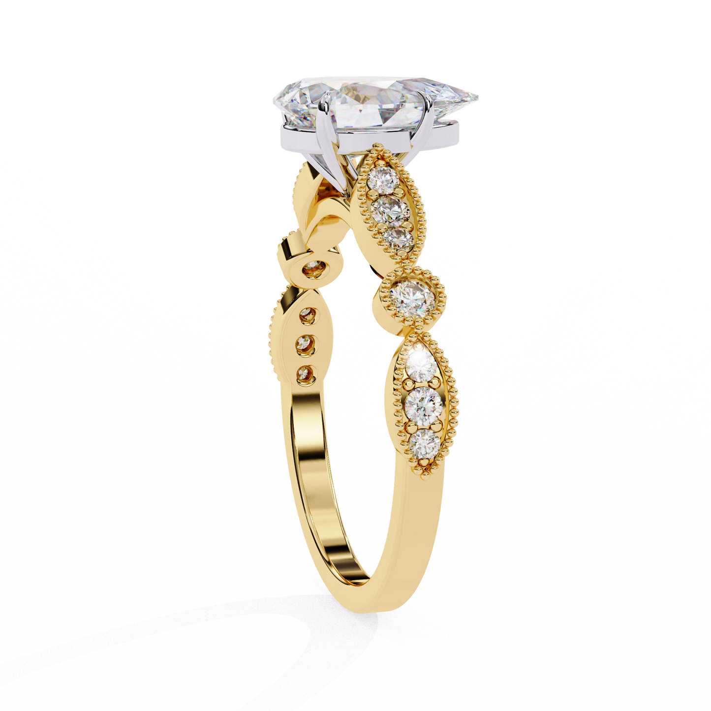 elodie lab grown diamond pear legacy ring
