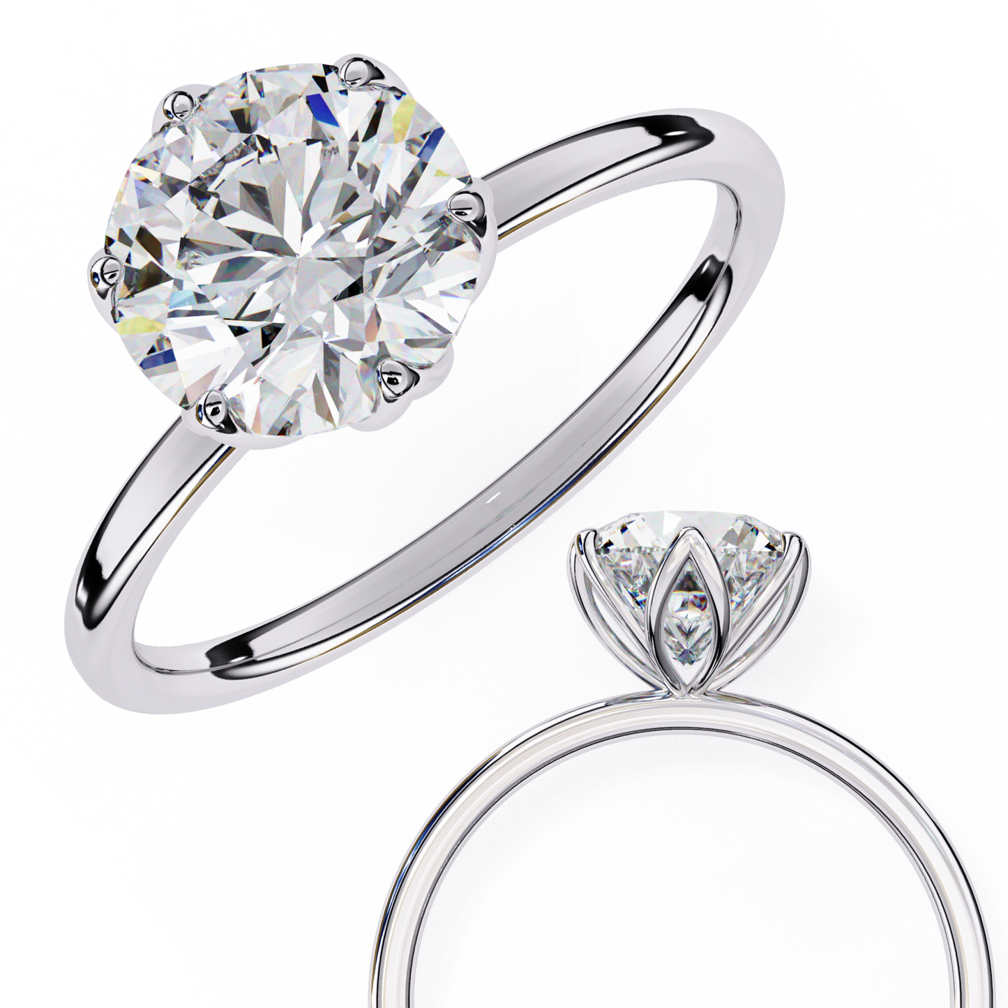 liora lab grown diamond round blossom ring