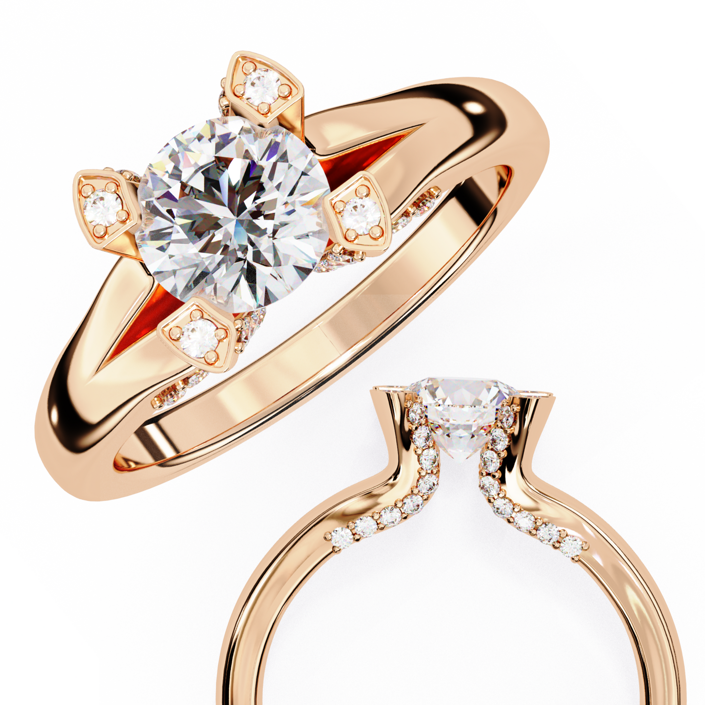 aurelia lab grown diamond fleur royale ring